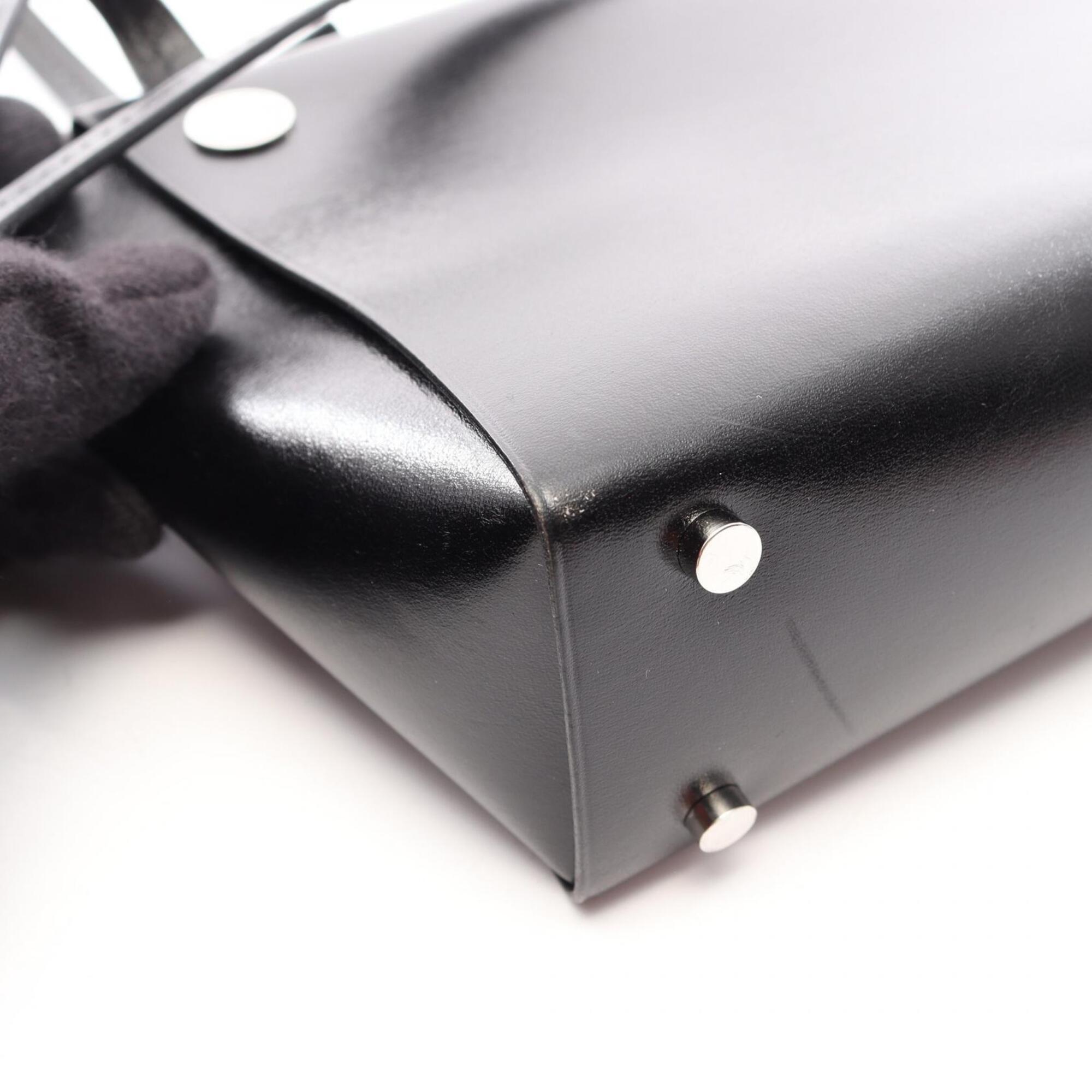 Hermes Black Box Calf Leather Handbag Shoulder Bag (Pre-Owned)