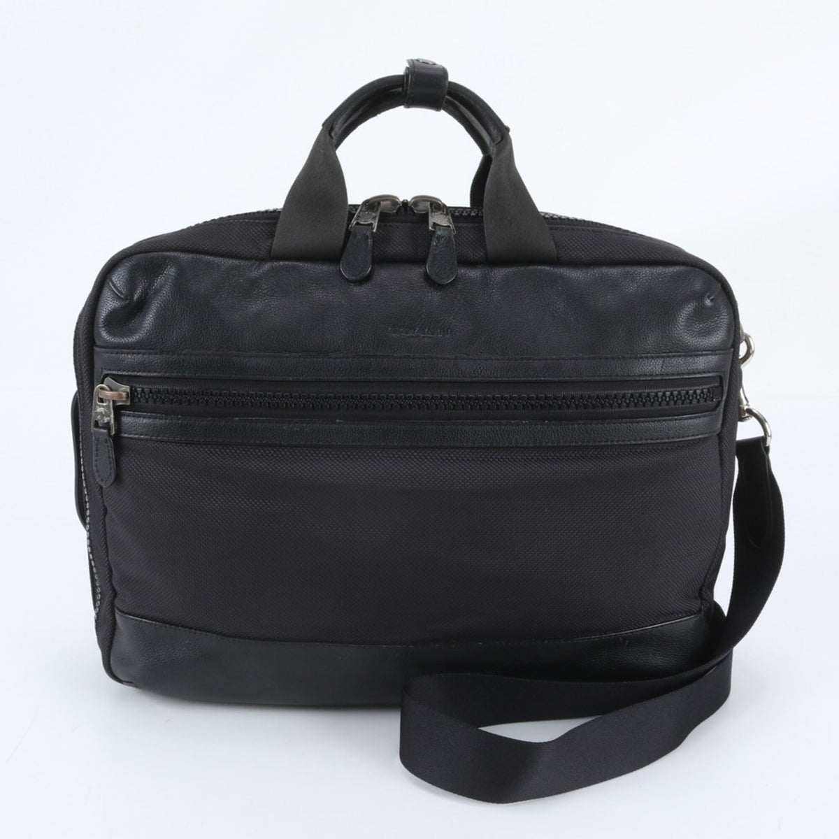 Coach Black Leather Nylon Shoulder Bag (Pre-Owned)