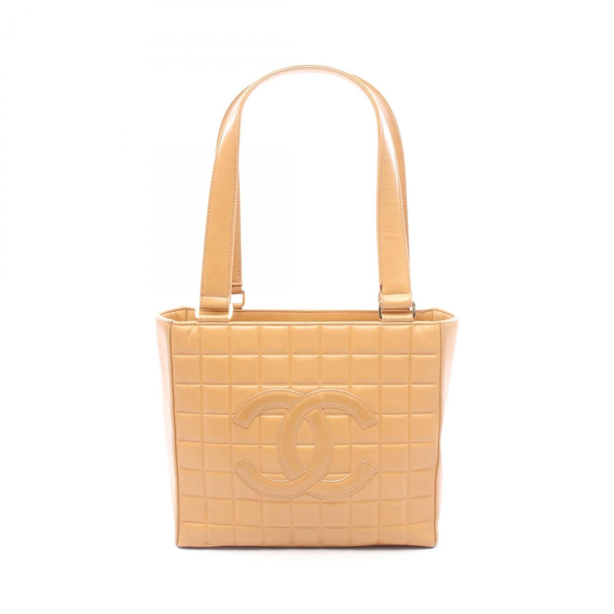 Chanel Beige Leather Handbag Tote Bag (Pre-Owned)