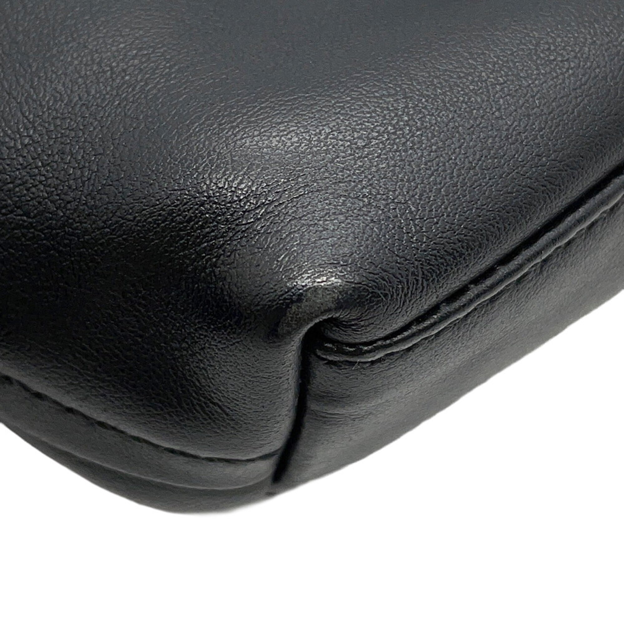 Prada Black Blue Leather Handbag Shoulder Bag (Pre-Owned)