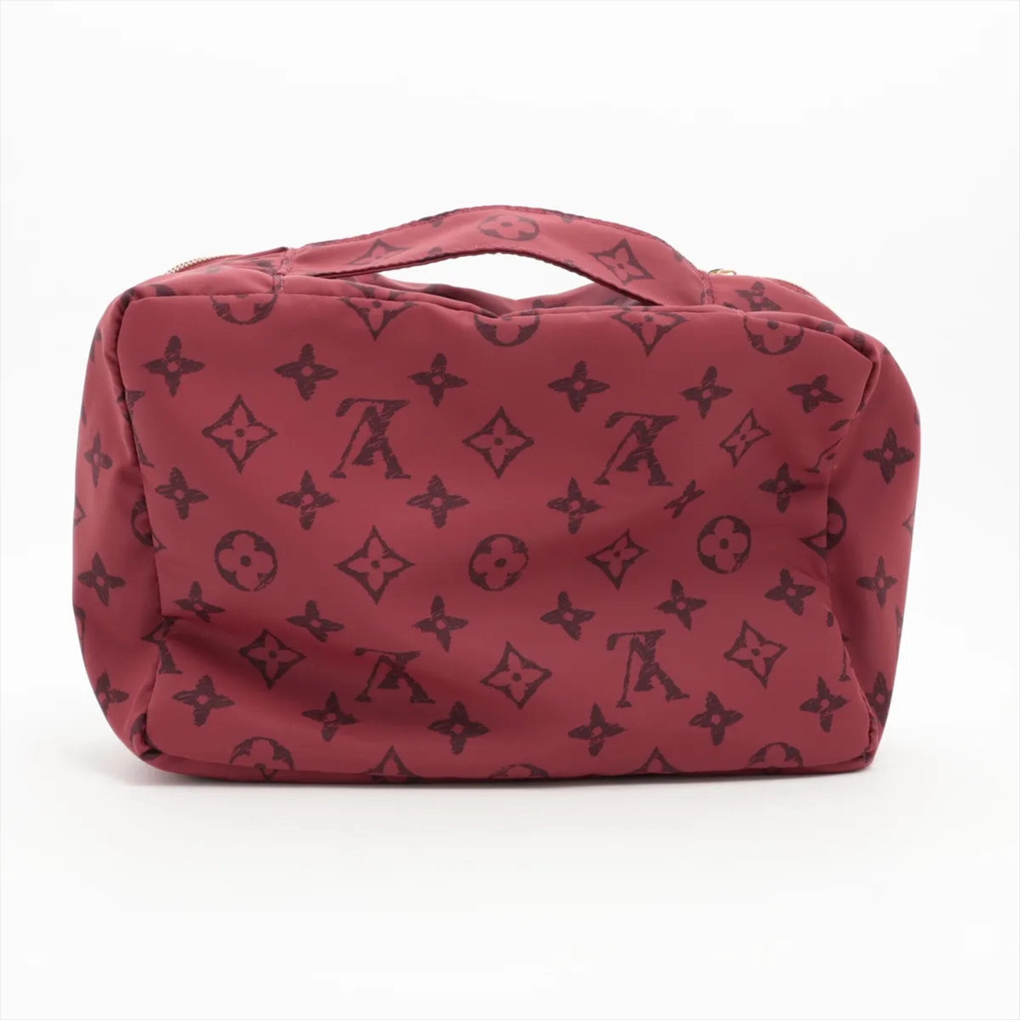 Louis Vuitton Monogram Red Color Nylon Leather Handbag Pouch (Pre-Owned)