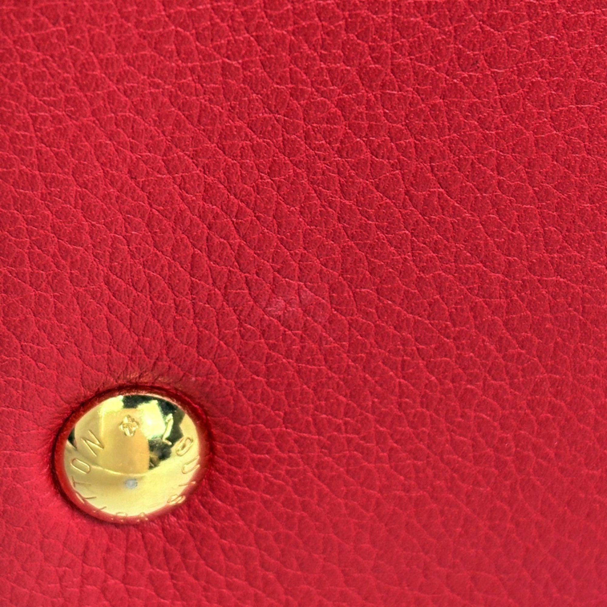 Louis Vuitton Cerise Red Brown Monogram Handbag Tote Bag (Pre-Owned)