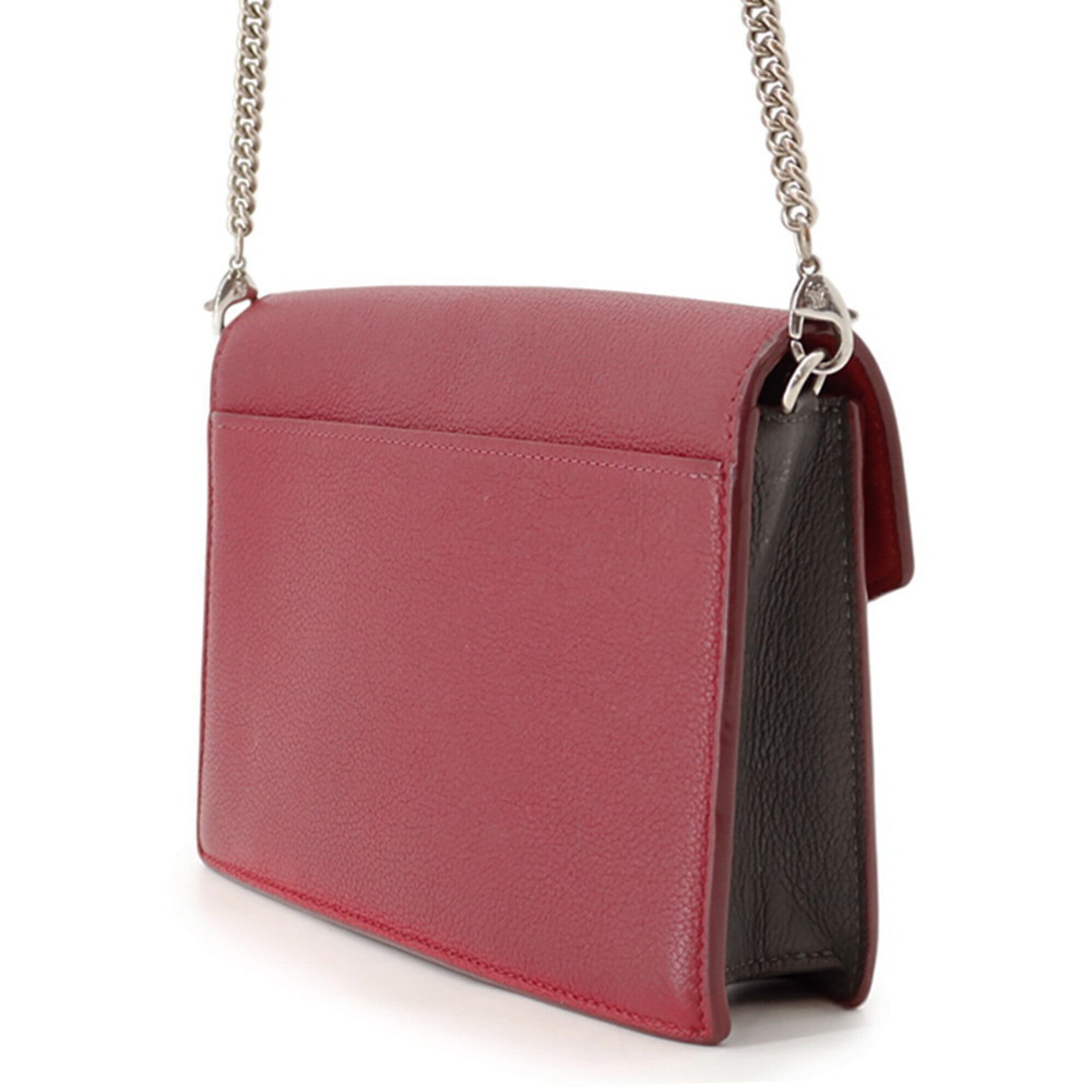 Louis Vuitton Cream Gray Red Color Wine Leather Pochette Shoulder Bag (Pre-Owned)