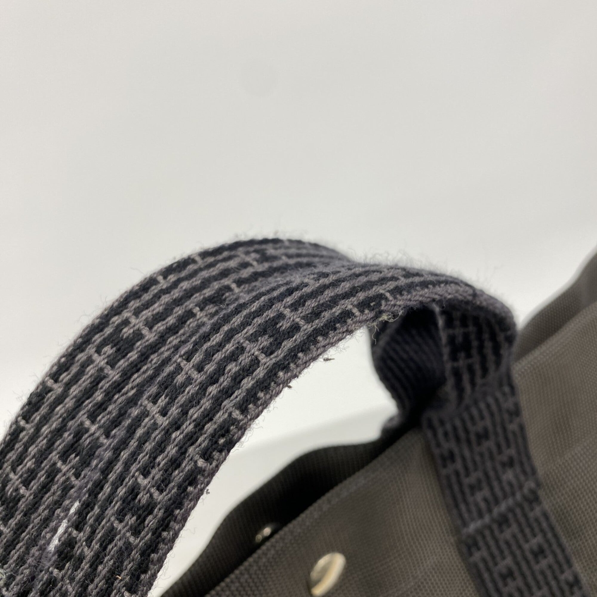 Hermes Gray Canvas Tote Bag (Pre-Owned)