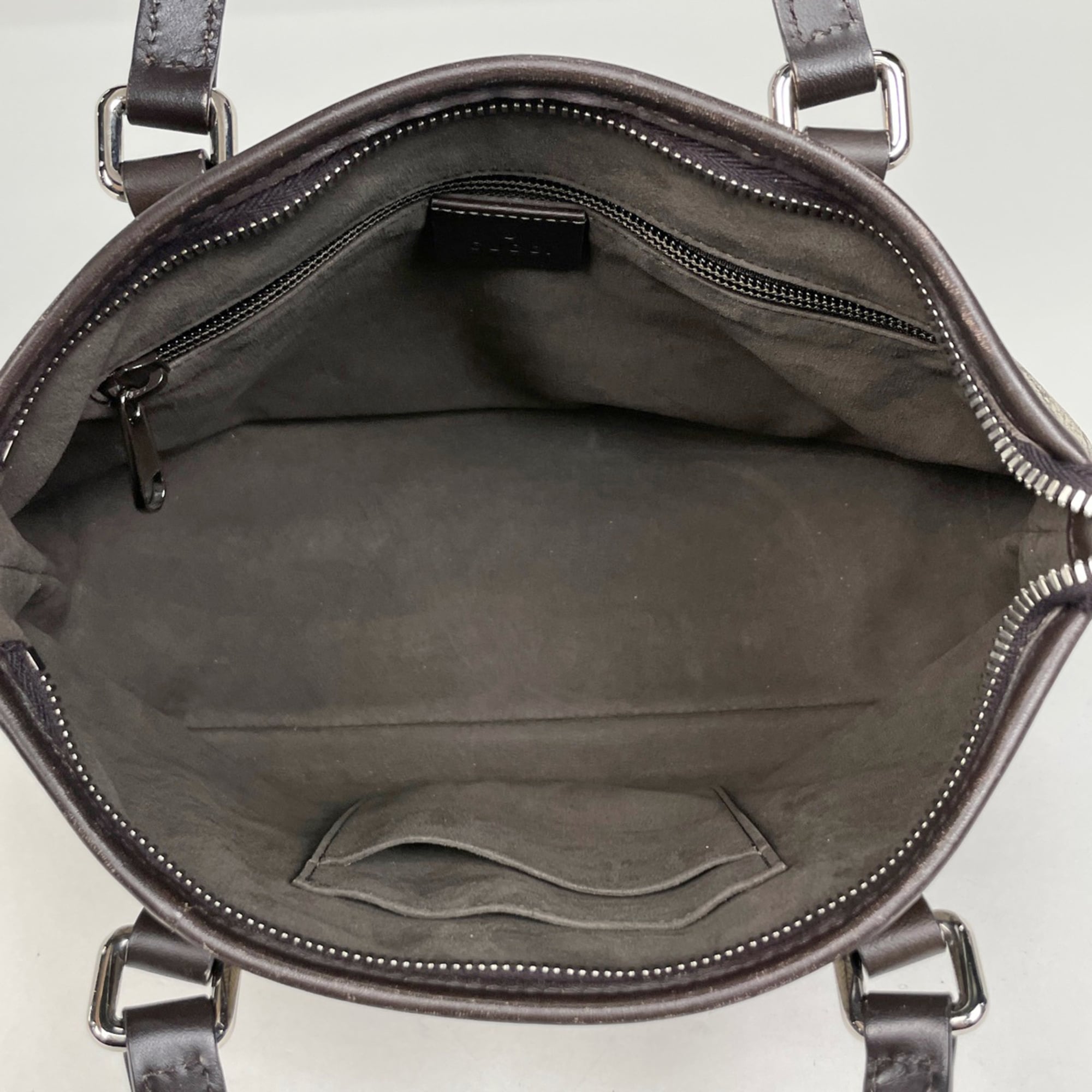 Gucci Brown Coated Canvas Leather Handbag (Pre-Owned)
