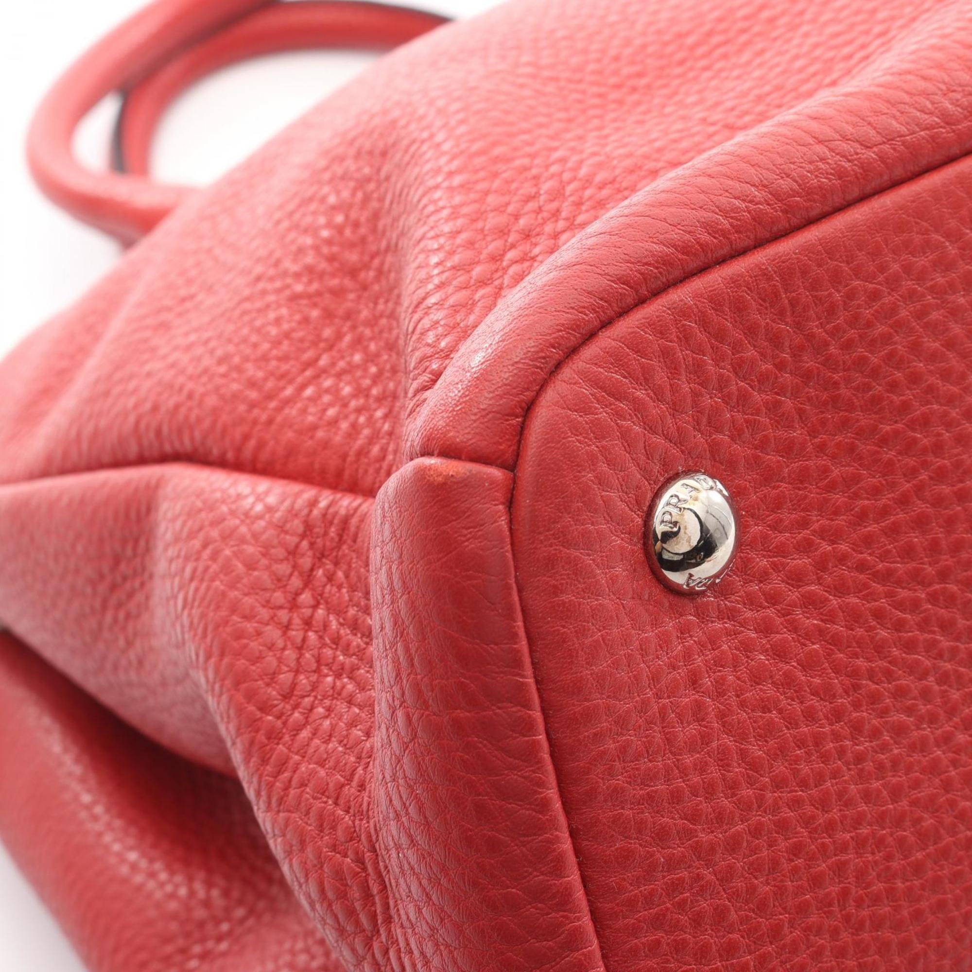 Prada Red Color Leather Handbag (Pre-Owned)