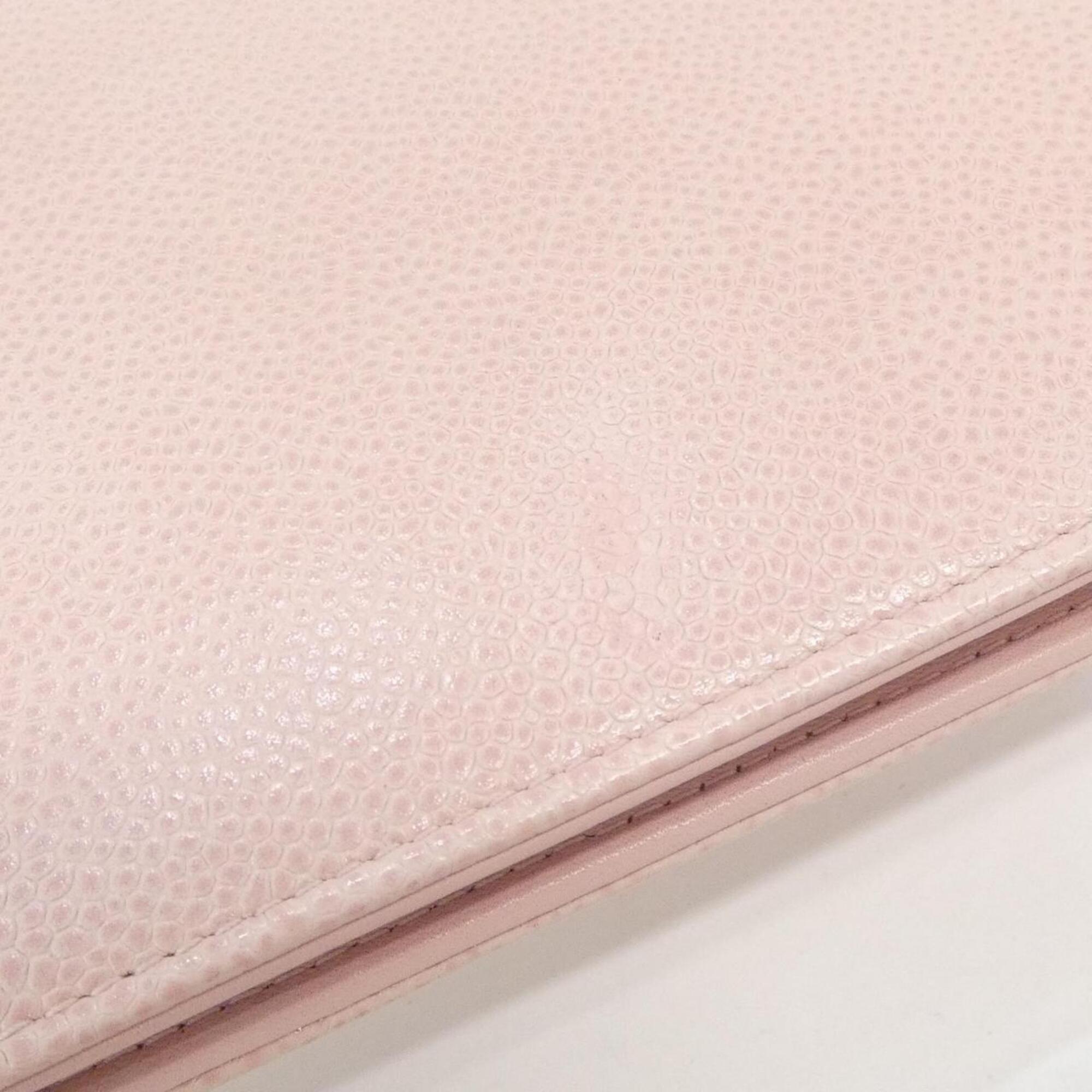 Chanel Light Pink Grained Calfskin Chain/Shoulder Wallet (Pre-Owned)