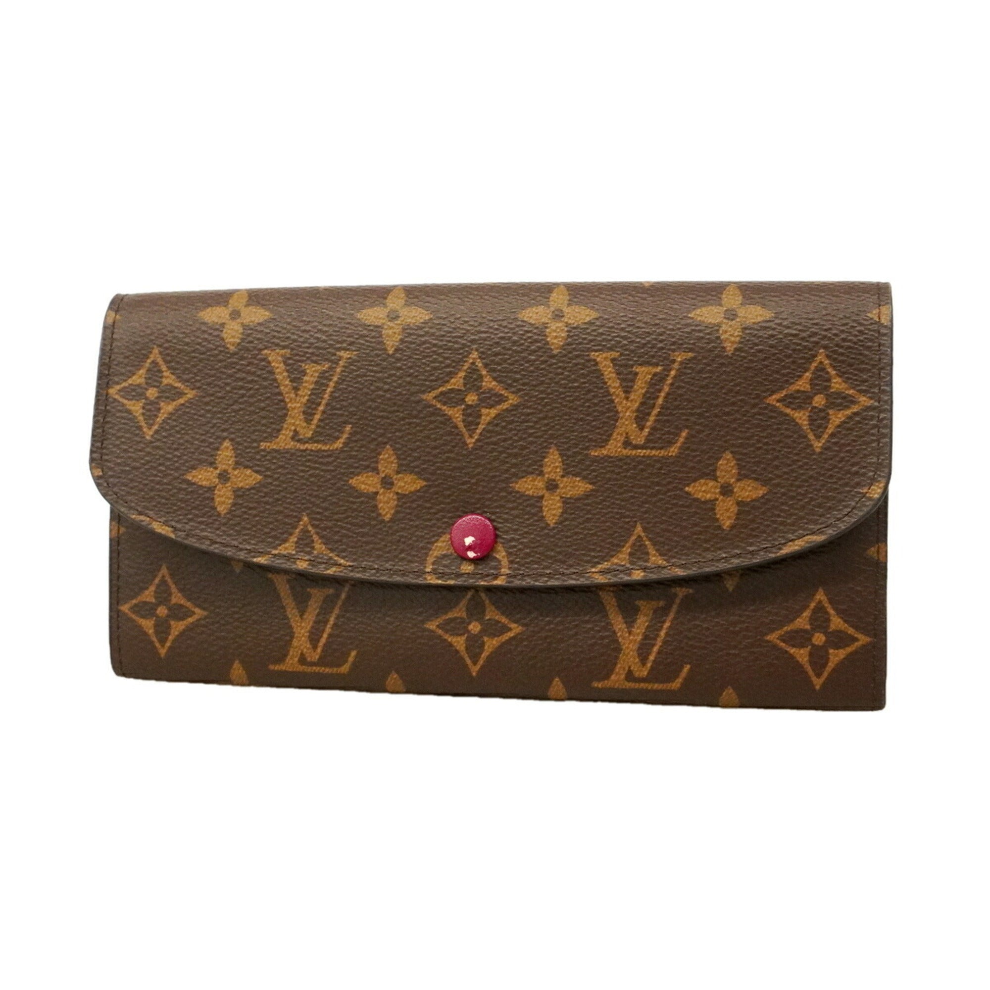Louis Vuitton Brown Fuchsia Long Wallet (Bi-Fold) (Pre-Owned)