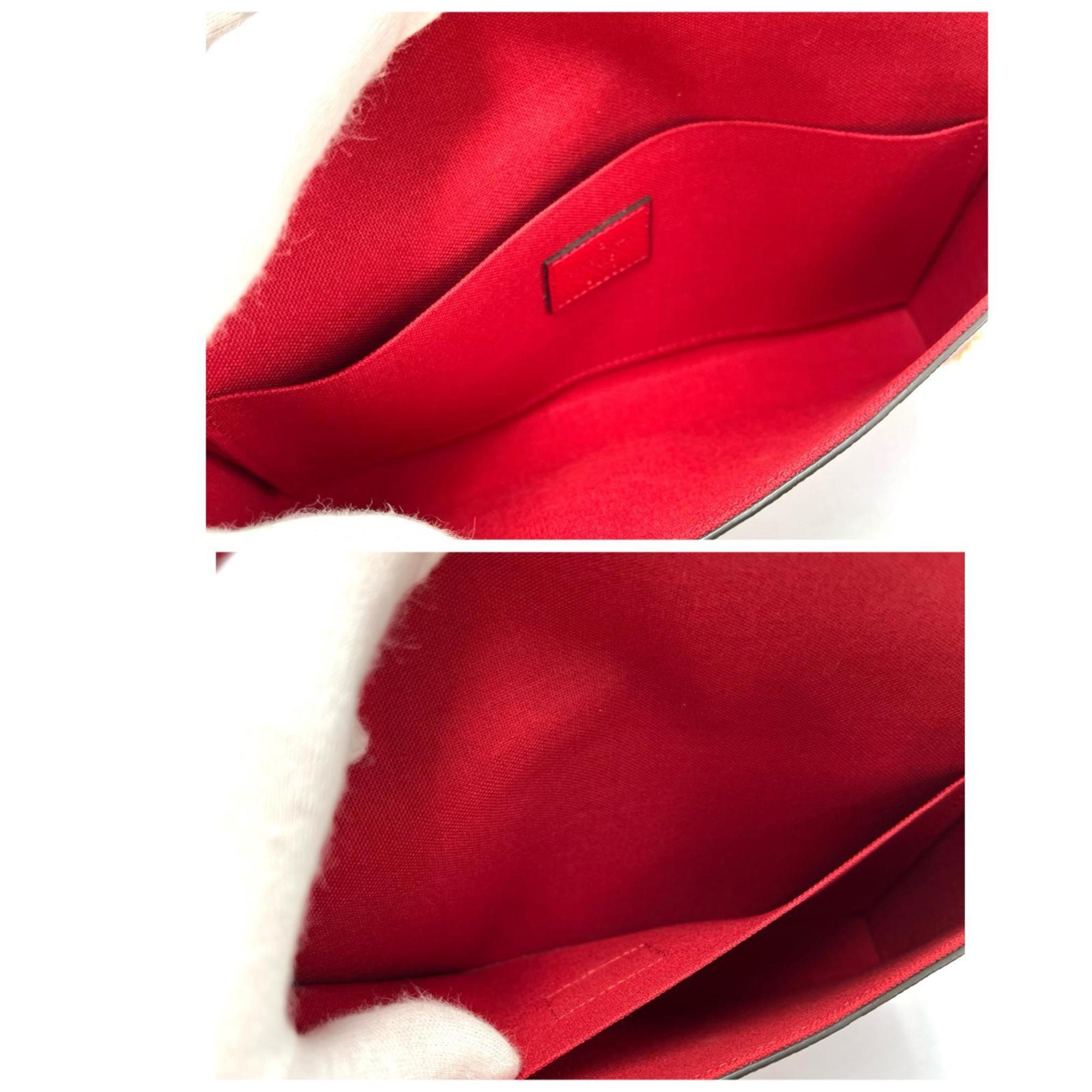 Louis Vuitton Red Color Monogram Empreinte Pochette Shoulder Bag (Pre-Owned)