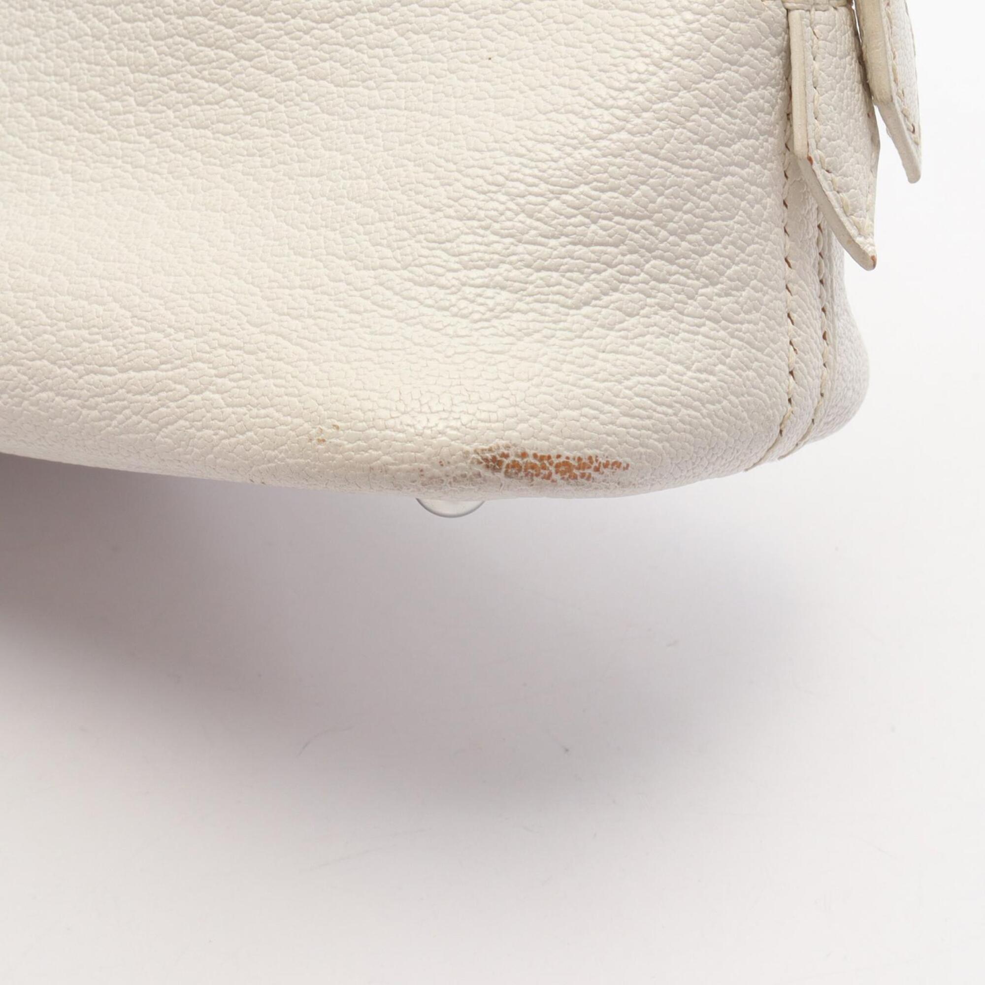Hermes White Chevre Leather Handbag (Pre-Owned)