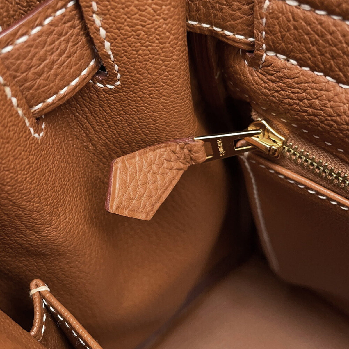 Hermes Gold Togo Leather Handbag (Pre-Owned)