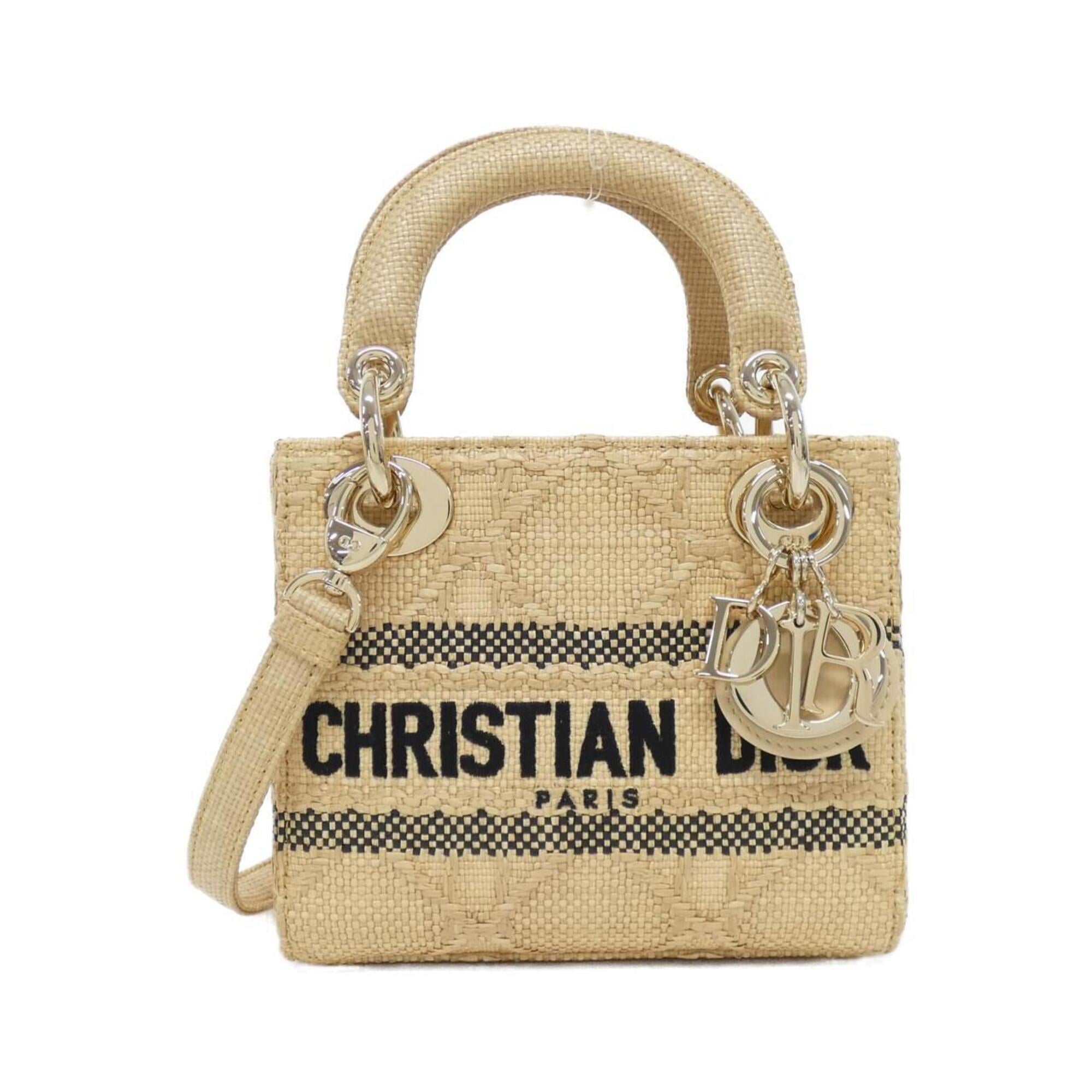 Christian Dior Beige Raffia Handbag (Pre-Owned)