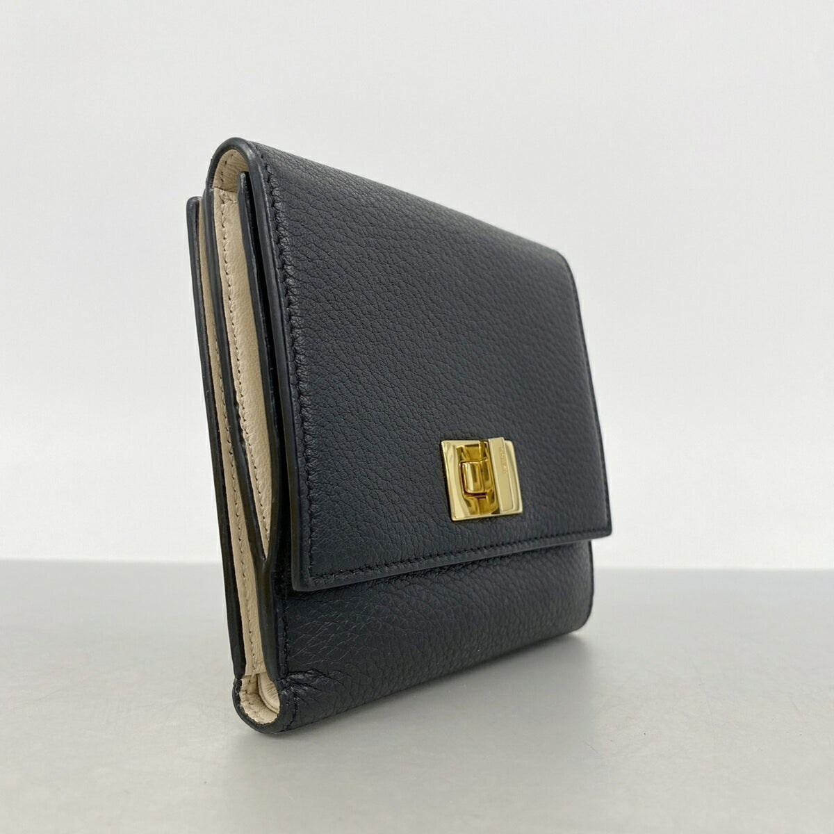 Fendi Black Leather Wallet (Tri-Fold) (Pre-Owned)