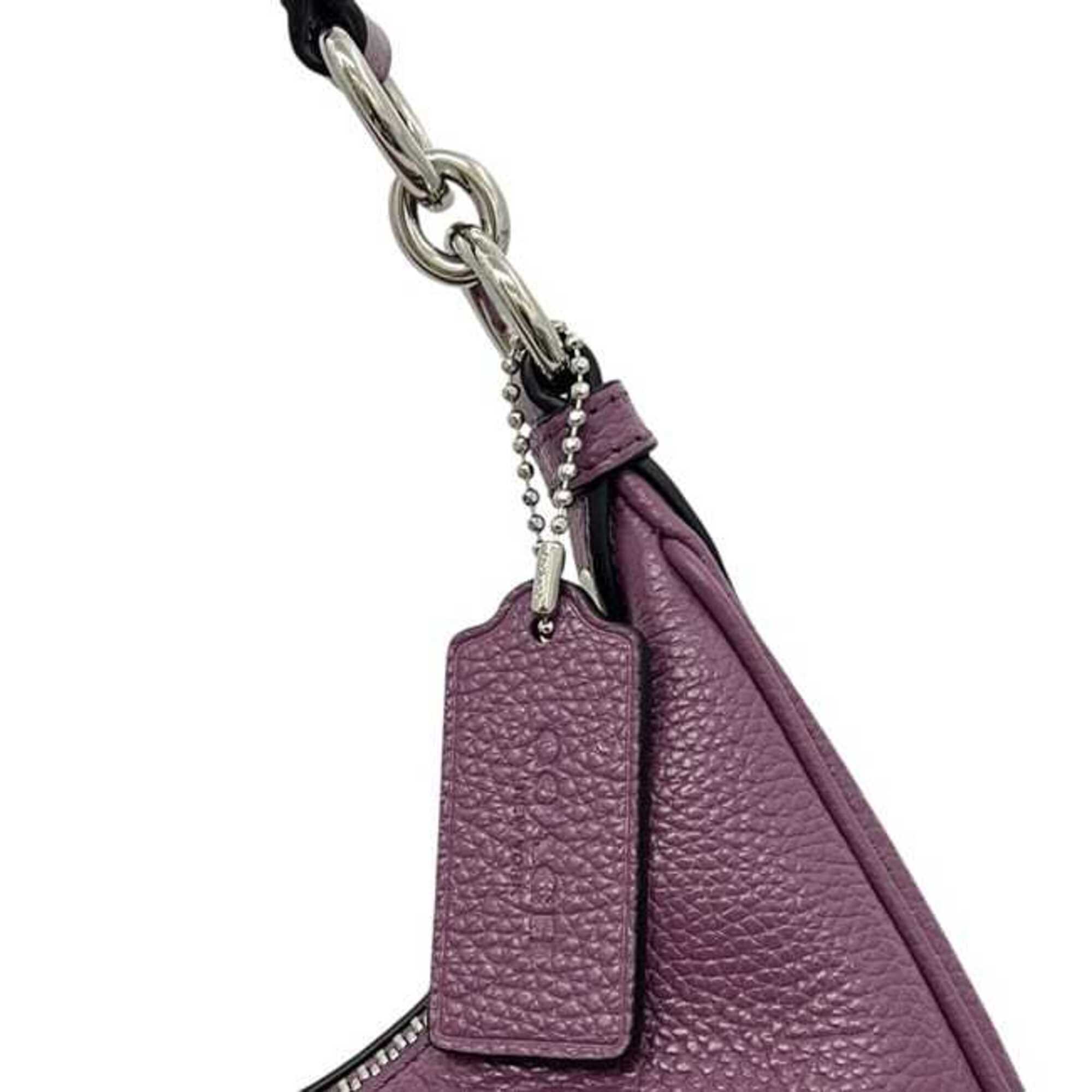 Coach Purple Leather Shoulder Bag (Pre-Owned)