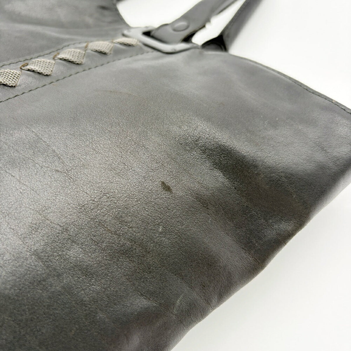 Bottega Veneta Black Leather Metal Mesh Tote Bag (Pre-Owned)