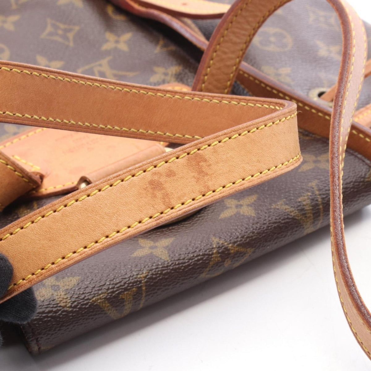 Louis Vuitton Monogram Brown Coated Canvas Leather Backpack (Pre-Owned)