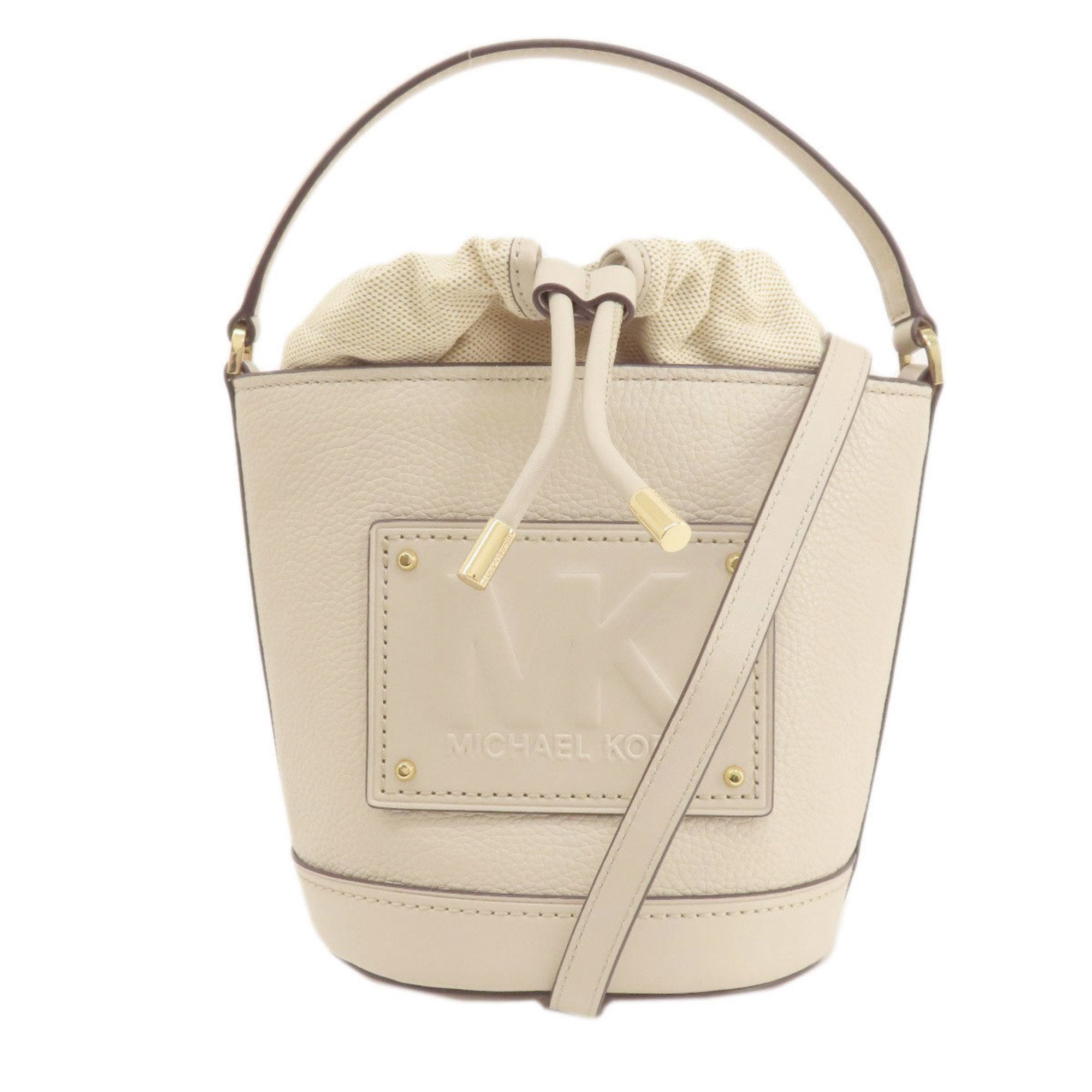 Michael Kors Beige Leather Canvas Handbag (Pre-Owned)