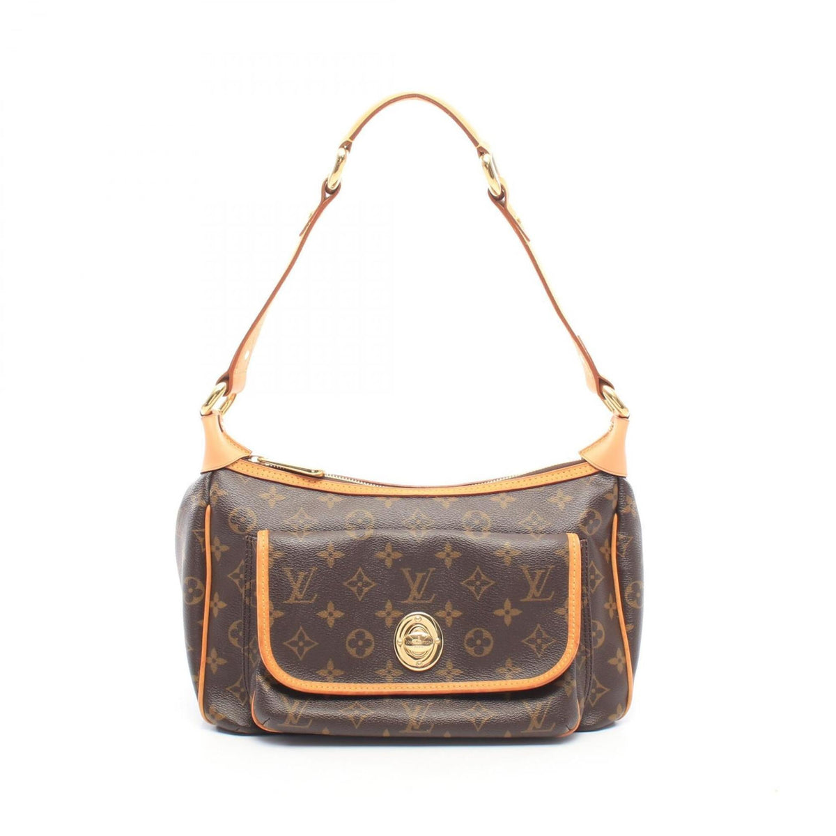 Louis Vuitton Brown Monogram Leather Handbag Shoulder Bag (Pre-Owned)