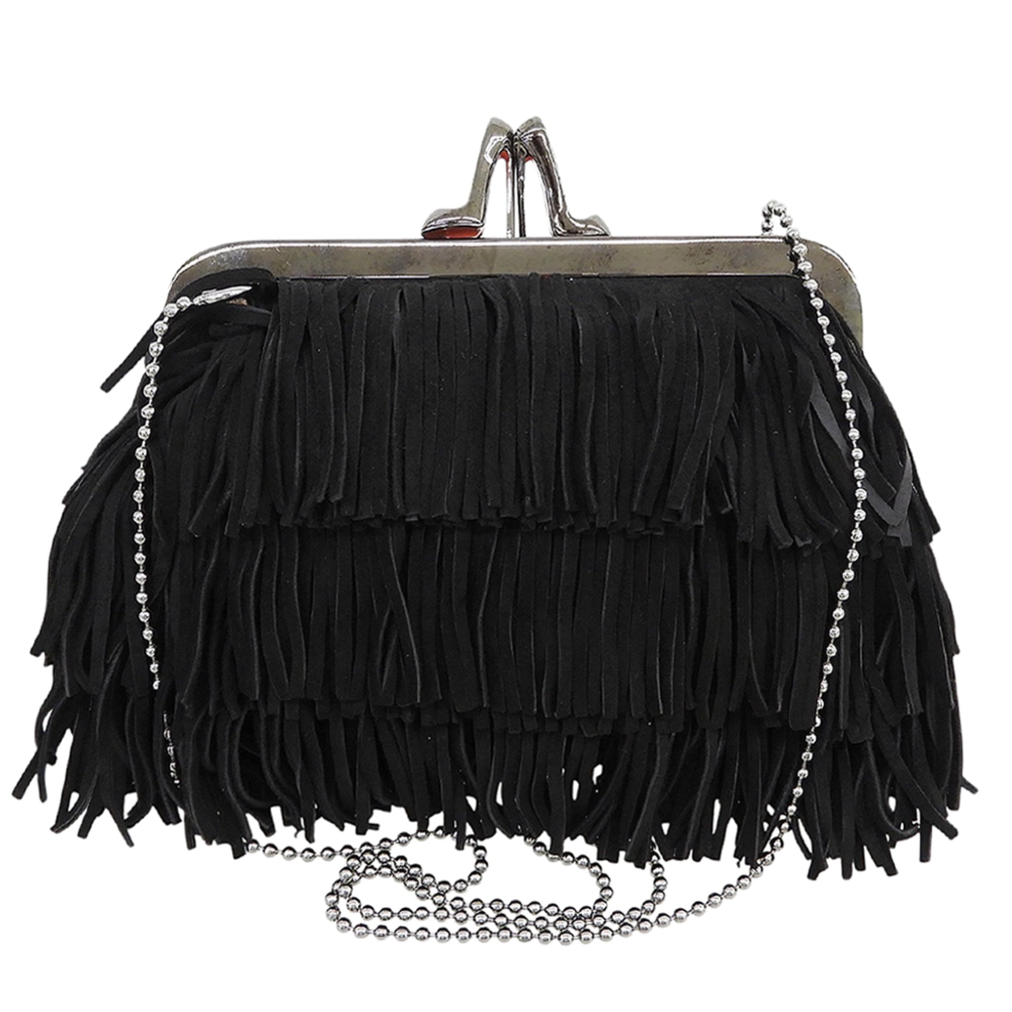 Christian Louboutin Black Suede Shoulder Bag (Pre-Owned)