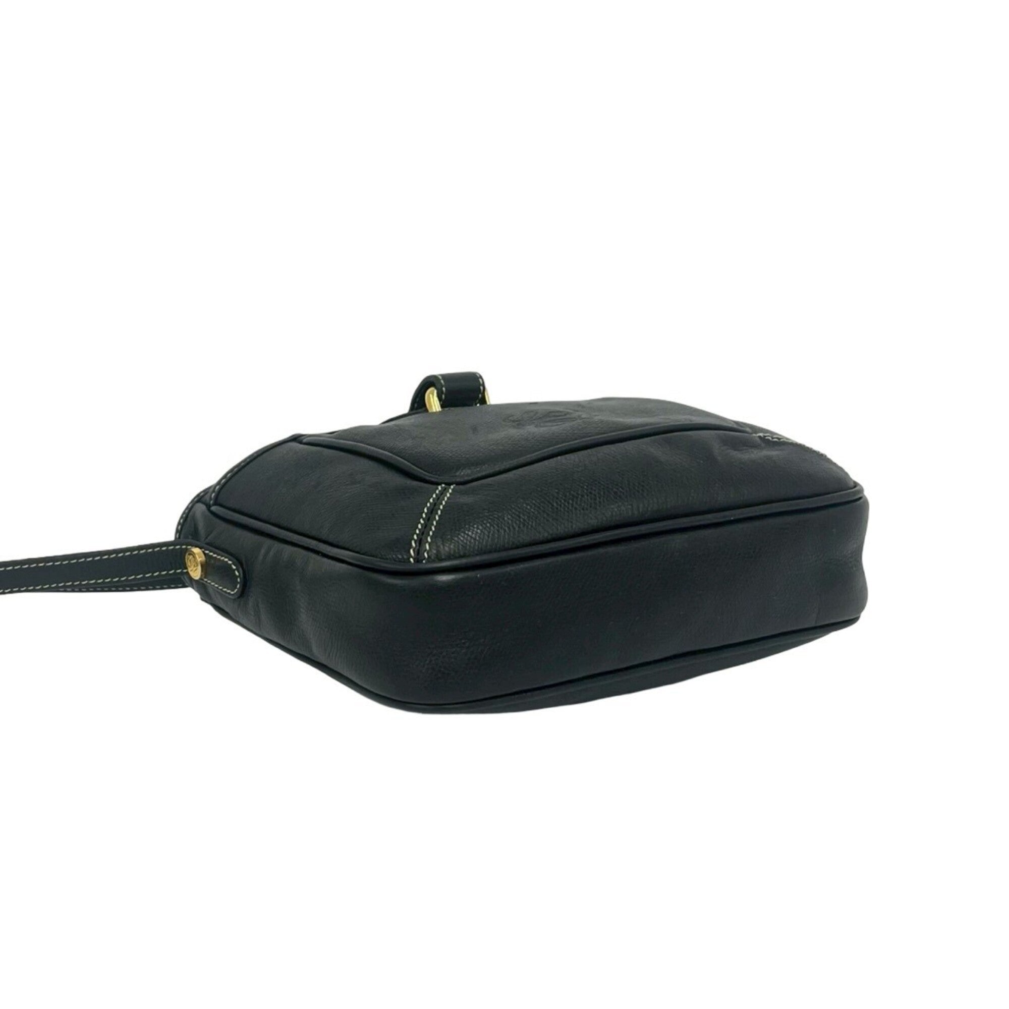 Loewe Black Leather Shoulder Bag Tote Bag (Pre-Owned)