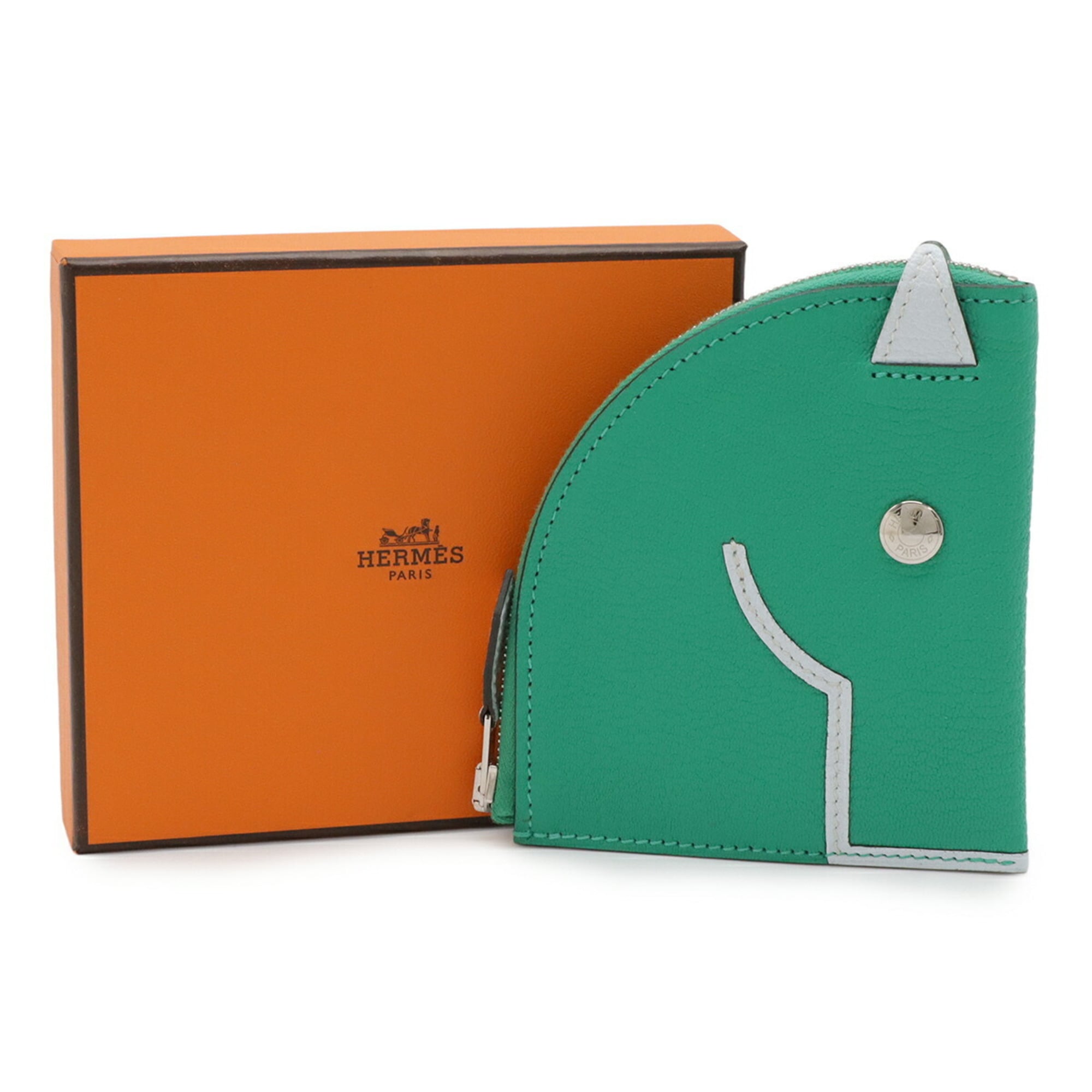 Hermes Green Mint Green Chevre Leather Coin Purse/Coin Case (Pre-Owned)