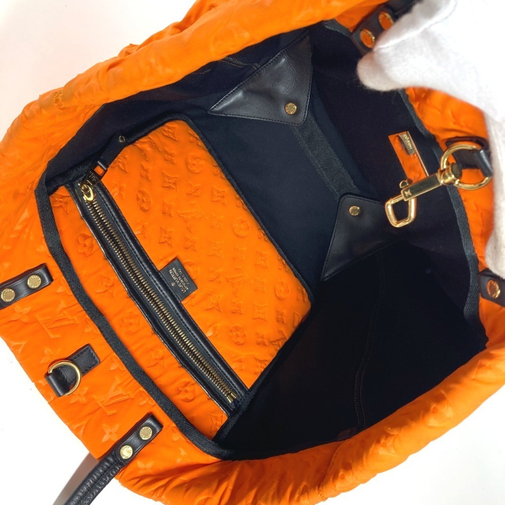 Louis Vuitton Orange Microfiber Shoulder Bag Tote Bag (Pre-Owned)