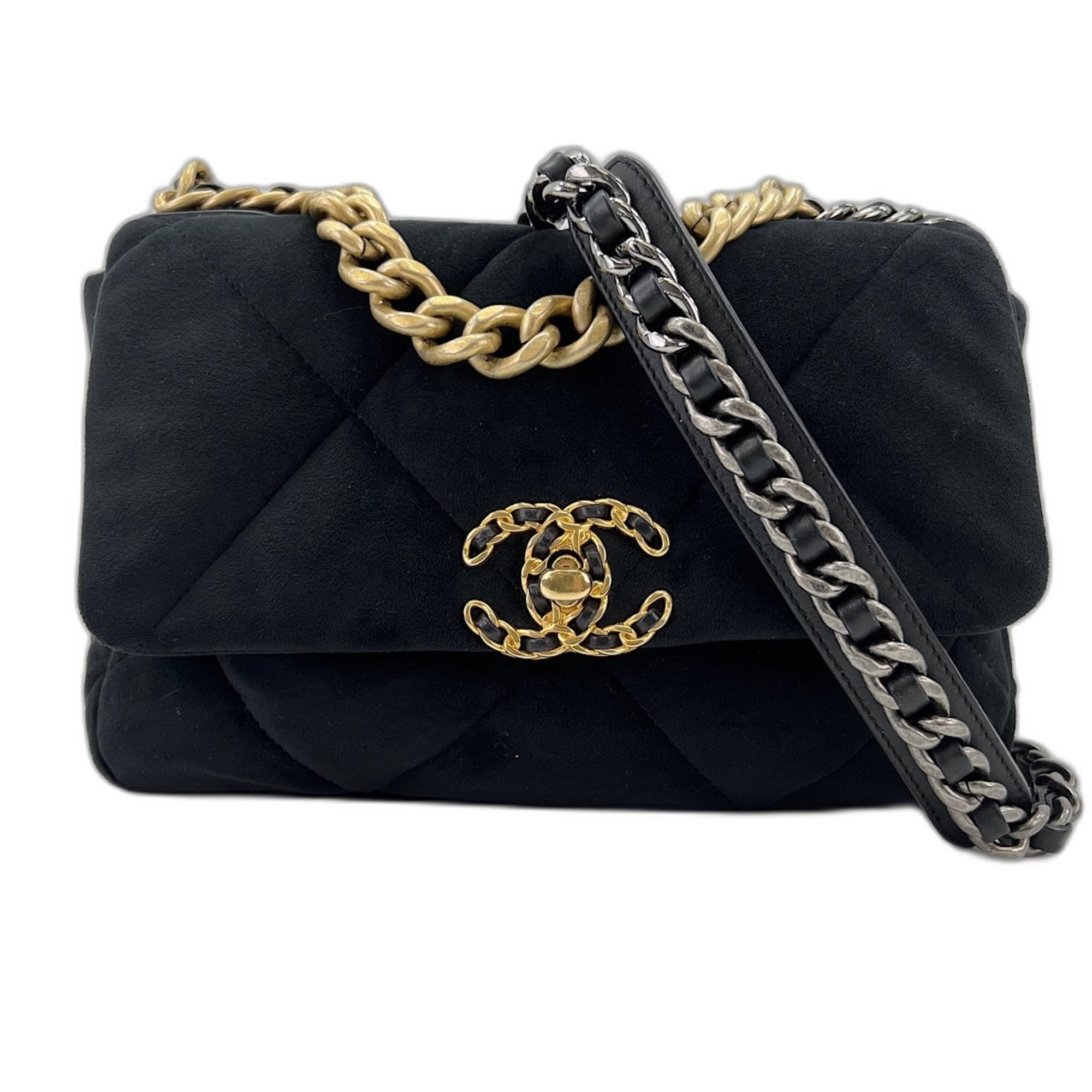 Chanel Matelasse Black Velvet Shoulder Bag (Pre-Owned)