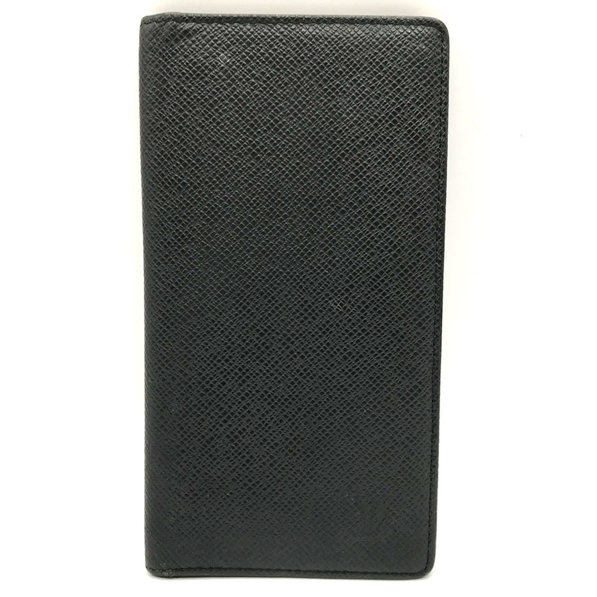 Louis Vuitton Black Noir Taiga Leather Long Bill Wallet (Bi-Fold) (Pre-Owned)