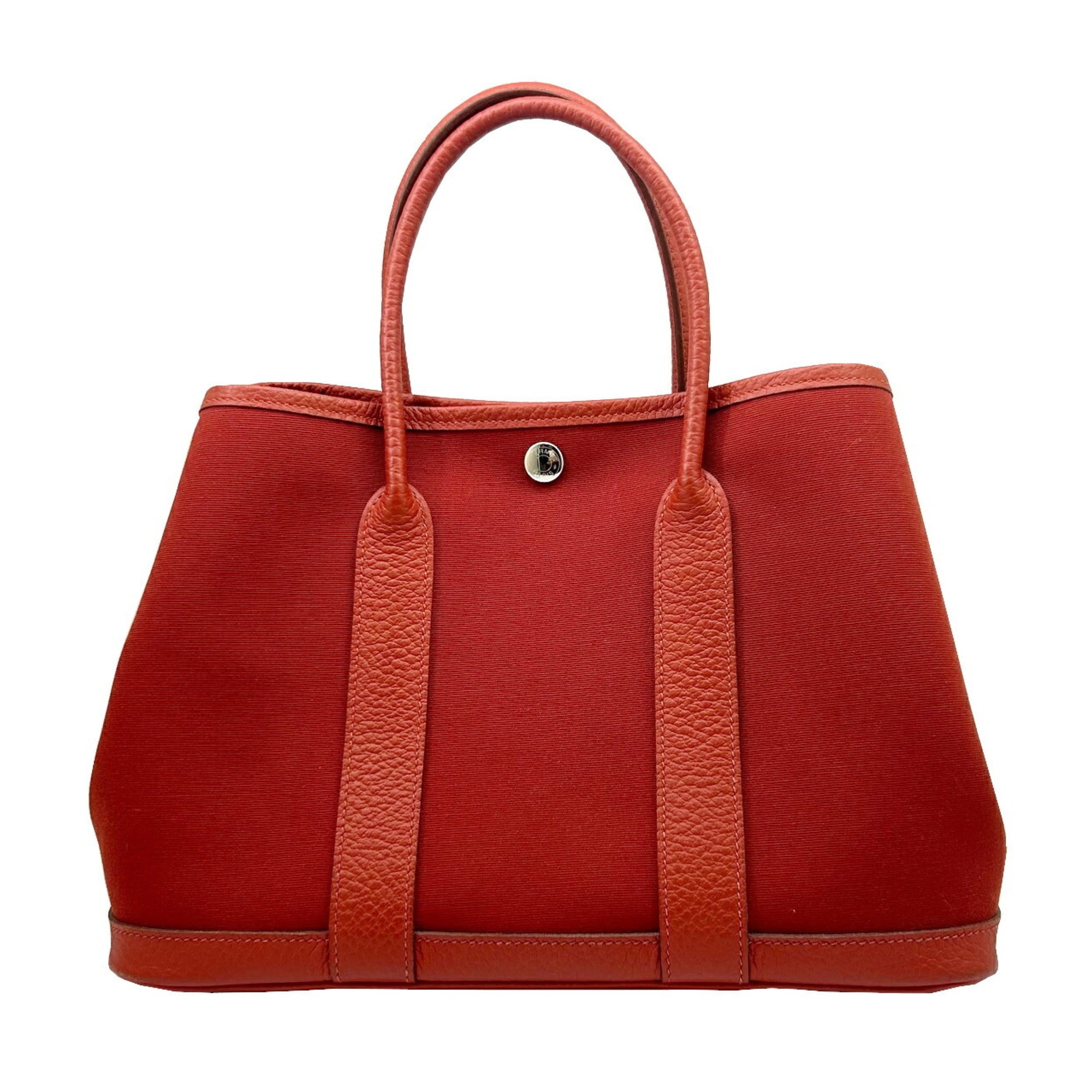 Hermes Red Color Toile H Tote Bag (Pre-Owned)