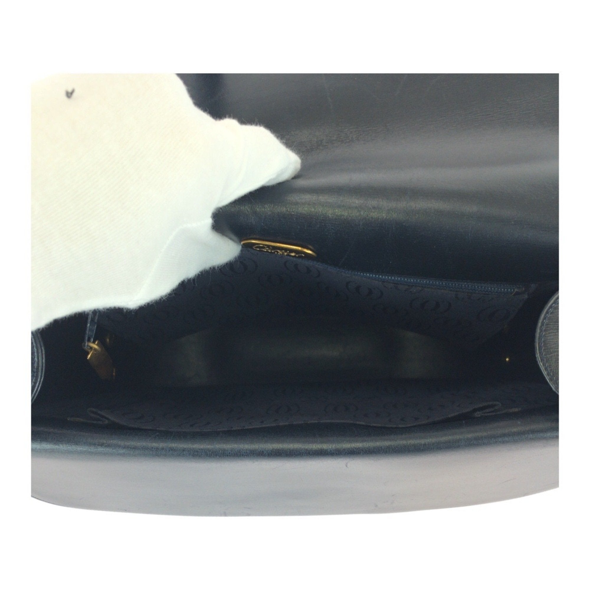 Cartier Sapphire Line Black Leather Pochette Shoulder Bag (Pre-Owned)