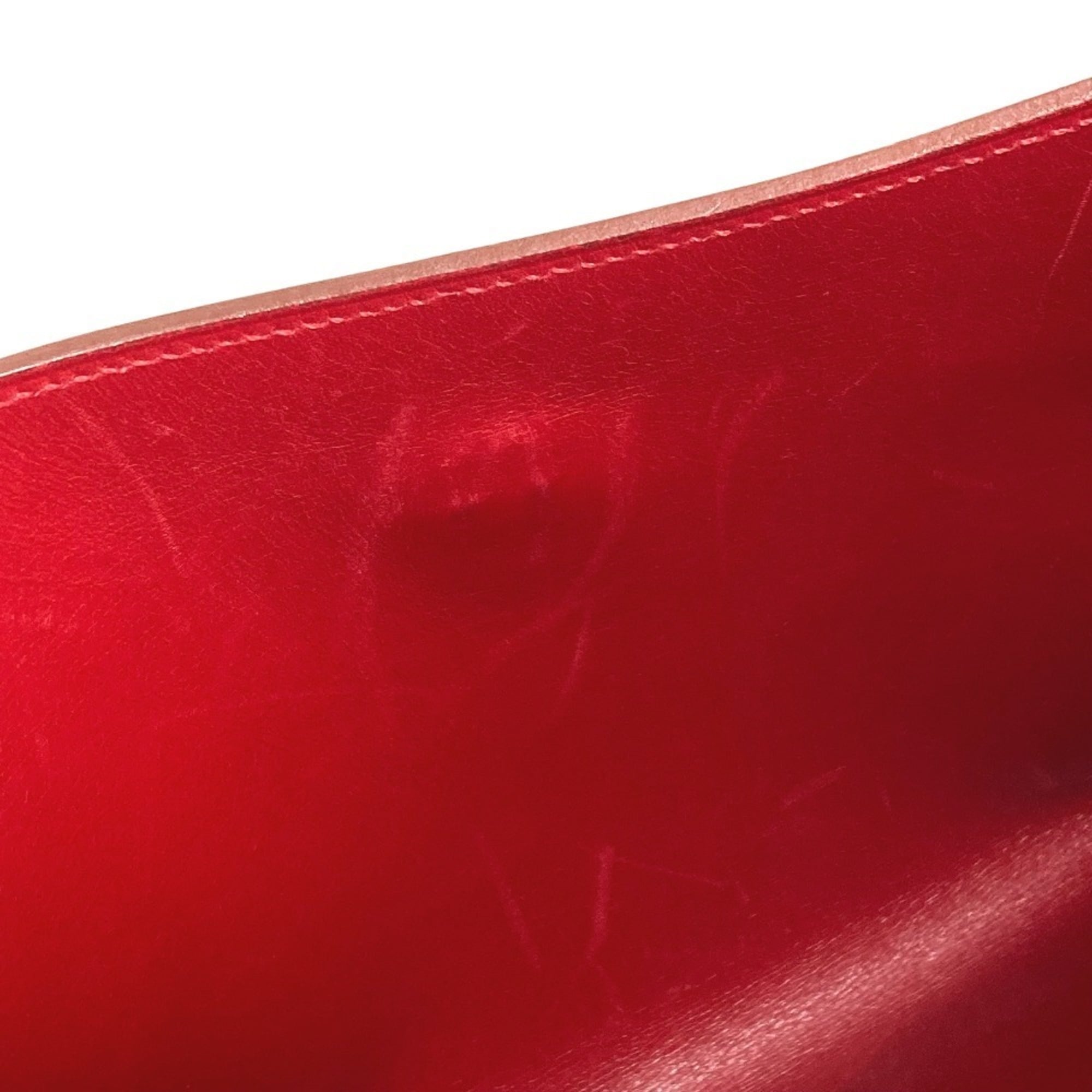 Hermes Red Color Leather Clutch Bag Pochette Pouch (Pre-Owned)