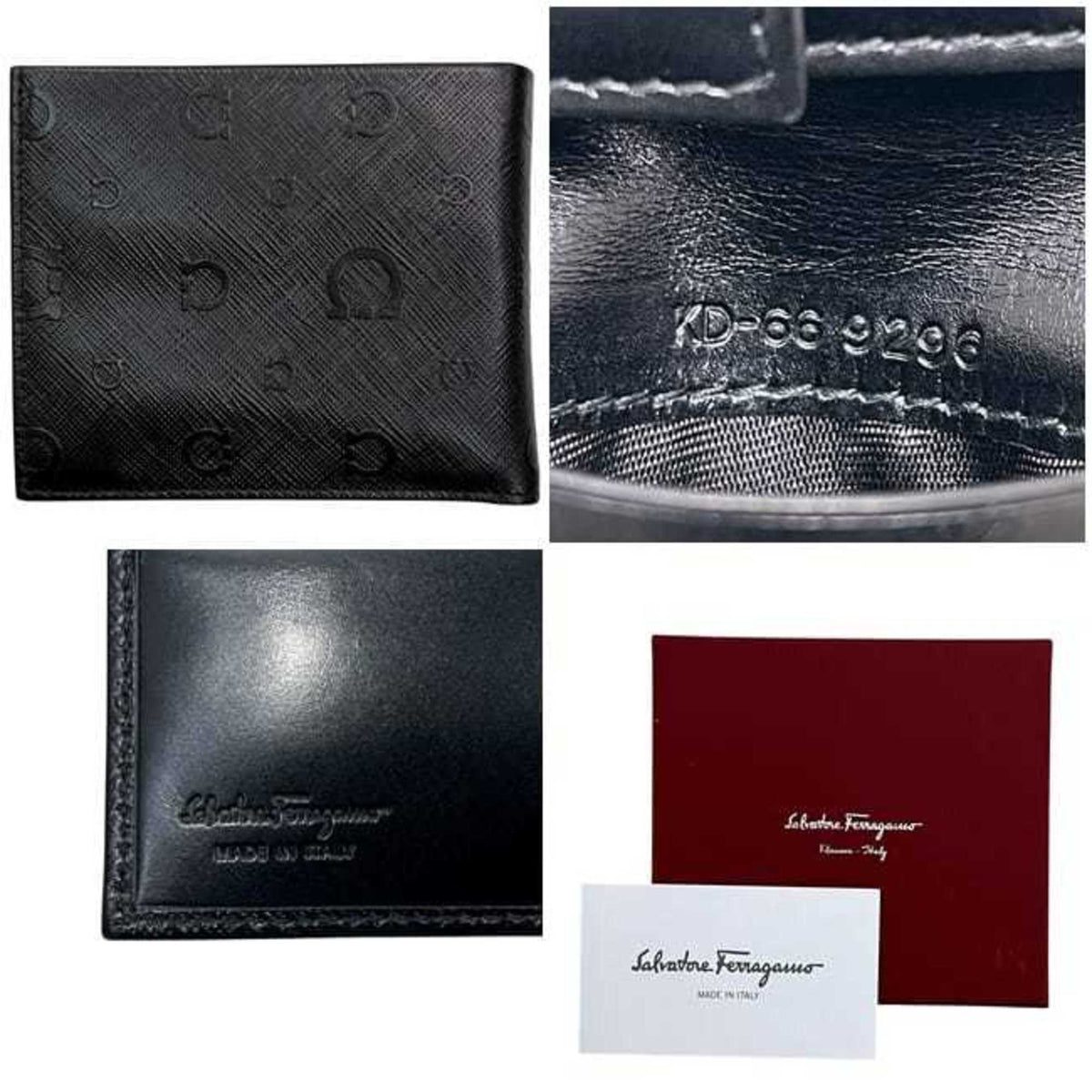 Salvatore Ferragamo Black Leather Wallet (Bi-Fold) (Pre-Owned)