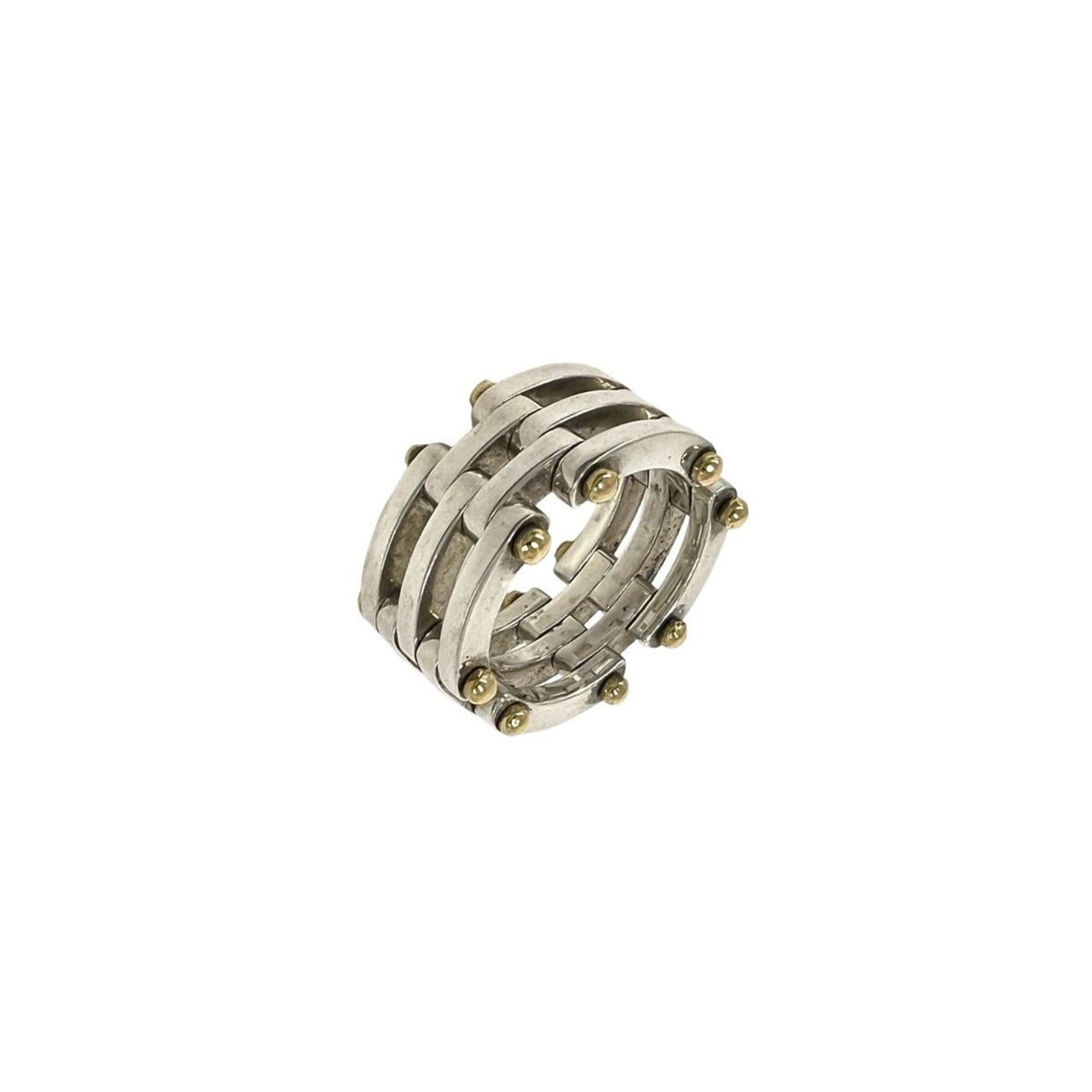 Tiffany Gold Silver Yellow Gold (18K) Silver 925 Band Ring (Pre-Owned)
