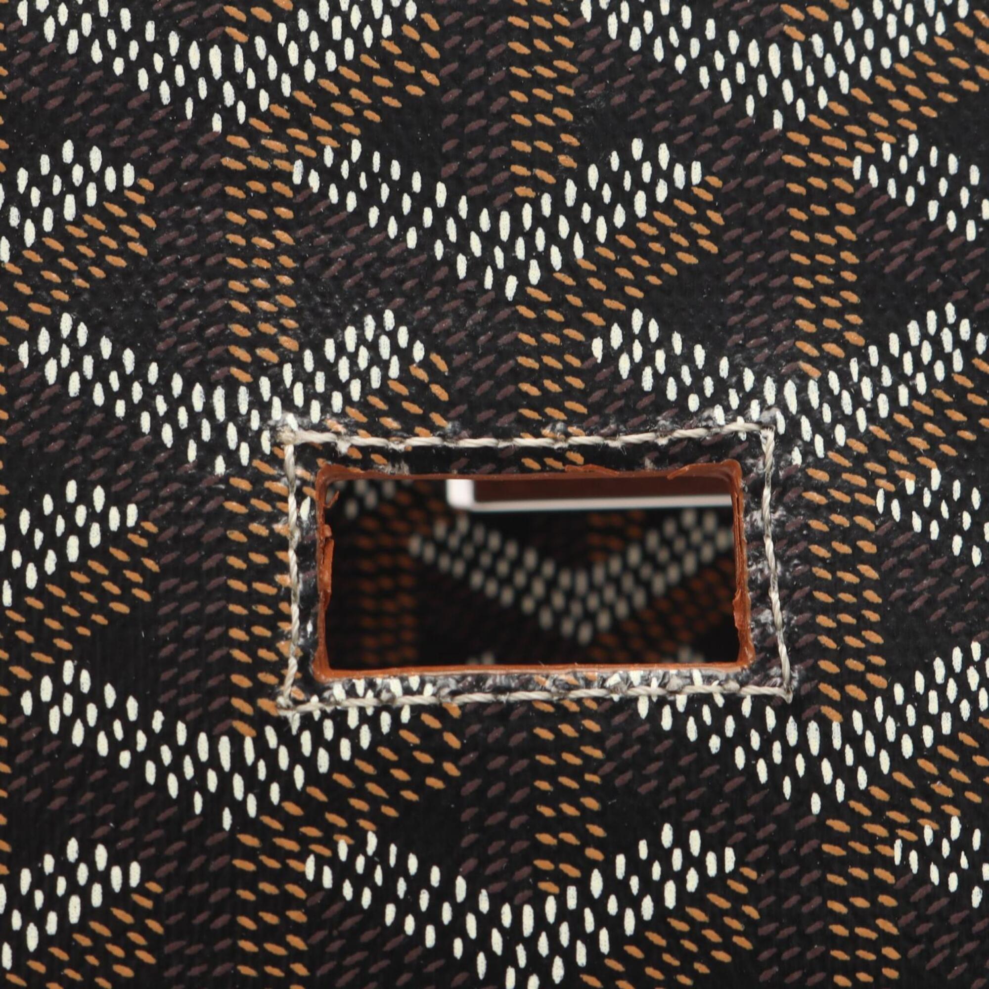 Goyard Black Brown Coated Canvas Leather Handbag Shoulder Bag (Pre-Owned)