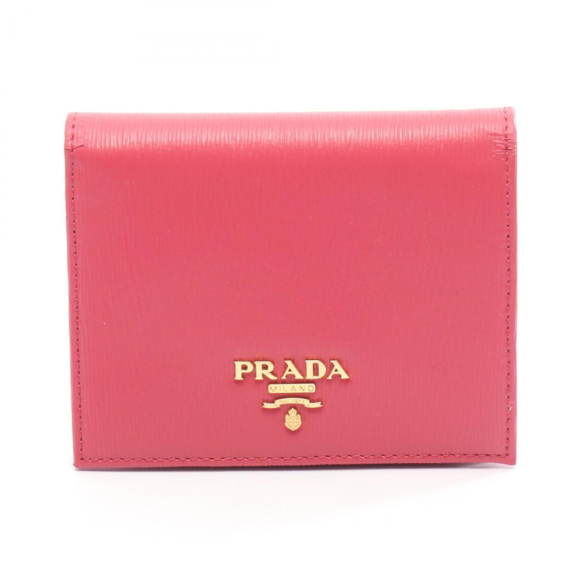 Prada Pink Leather Wallet (Bi-Fold) (Pre-Owned)