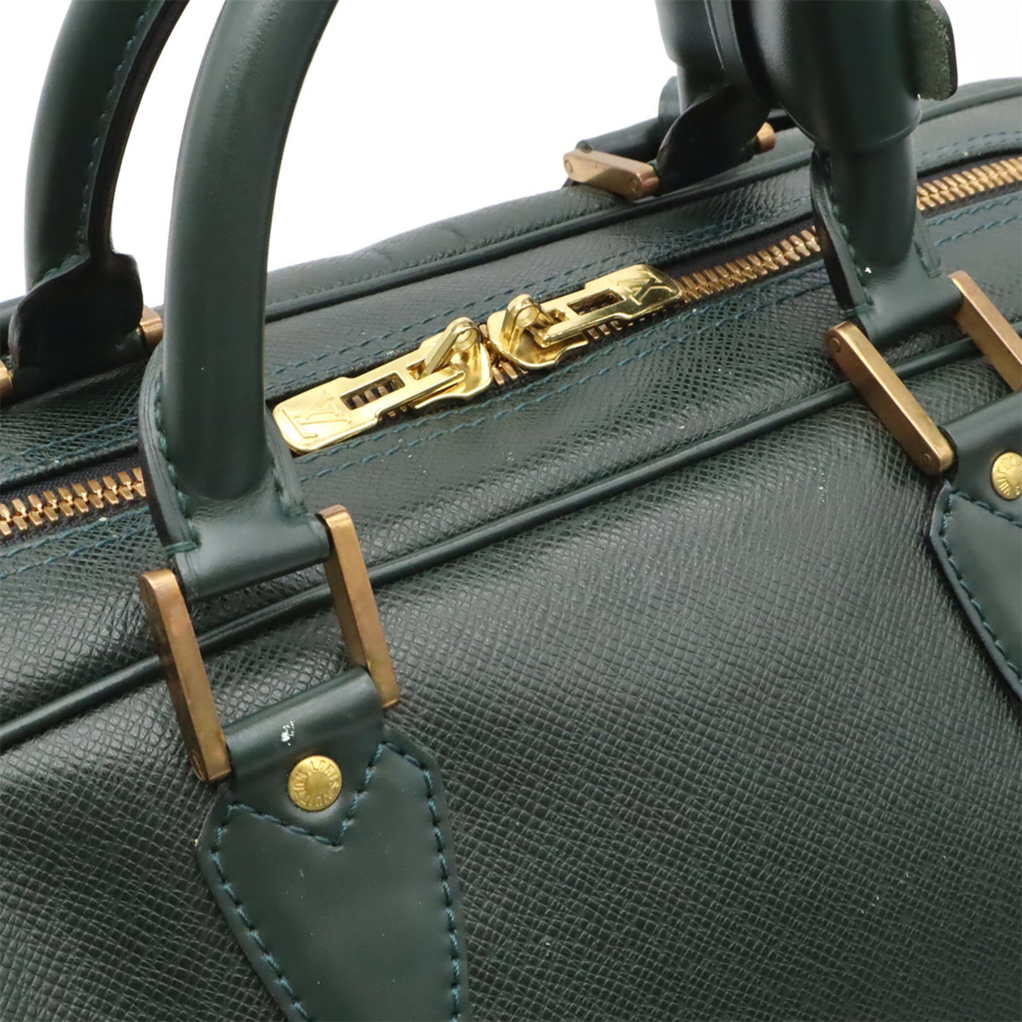 Louis Vuitton Episea Green Taiga Leather Boston Bag Shoulder Bag (Pre-Owned)