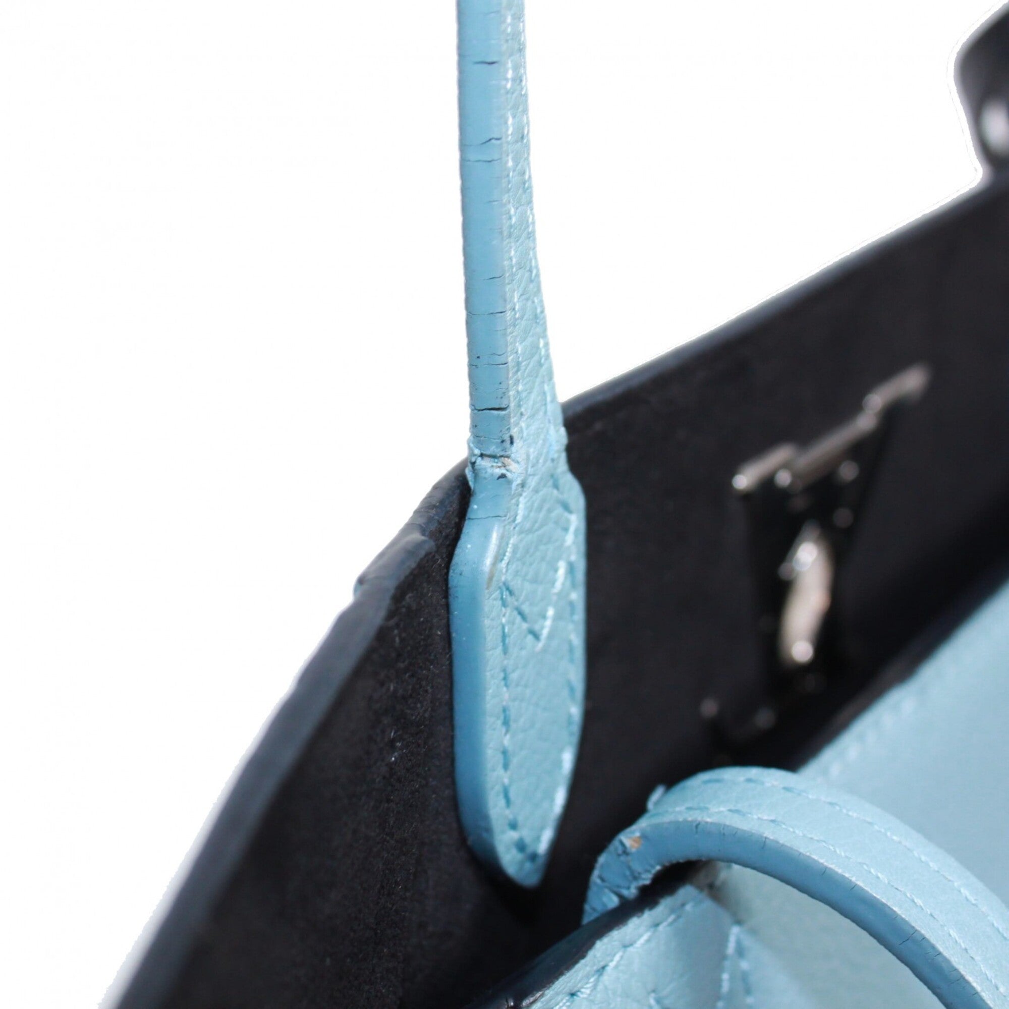 Louis Vuitton Black Blue Leather Handbag Tote Bag (Pre-Owned)