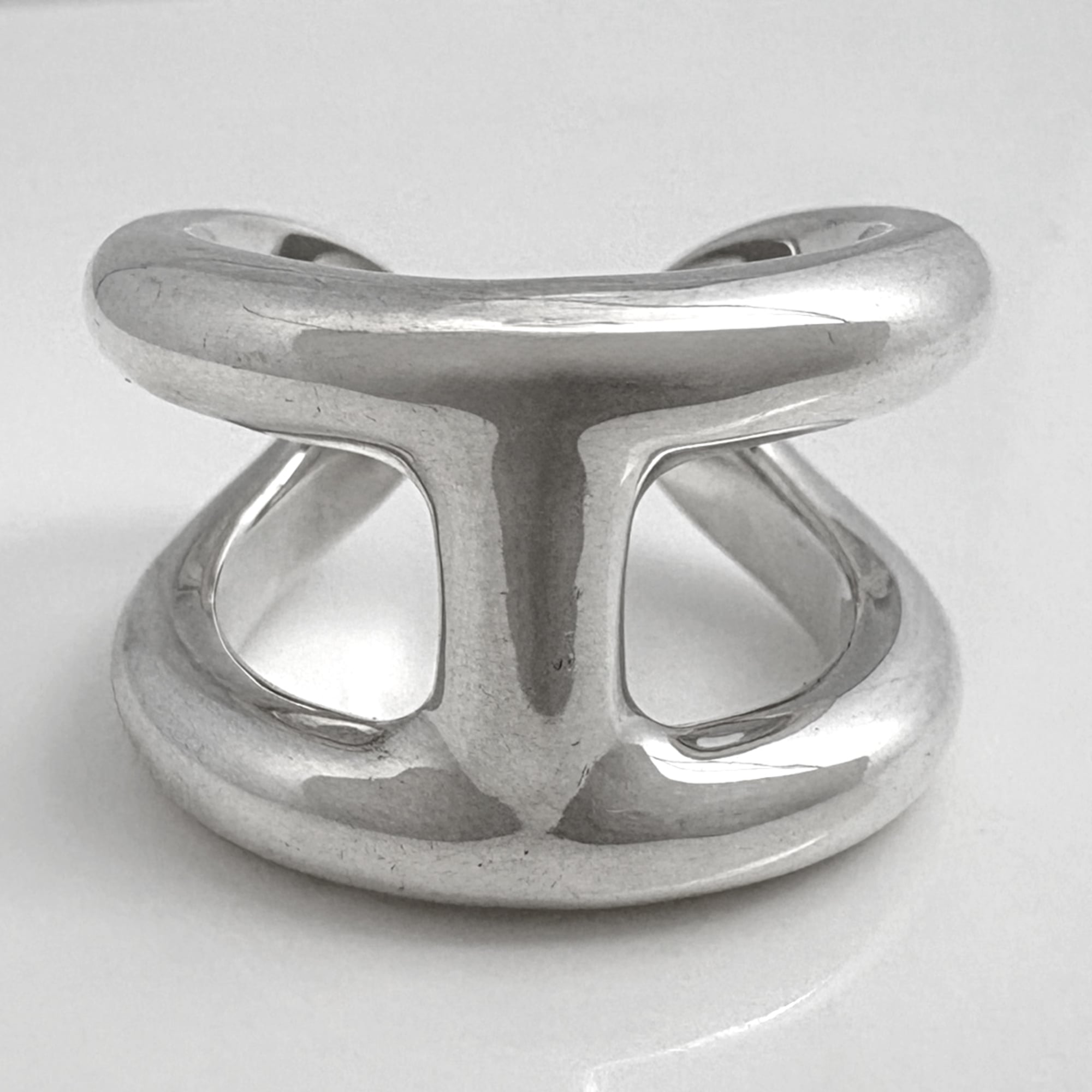 Hermes Silver Silver 925 Band Ring (Pre-Owned)