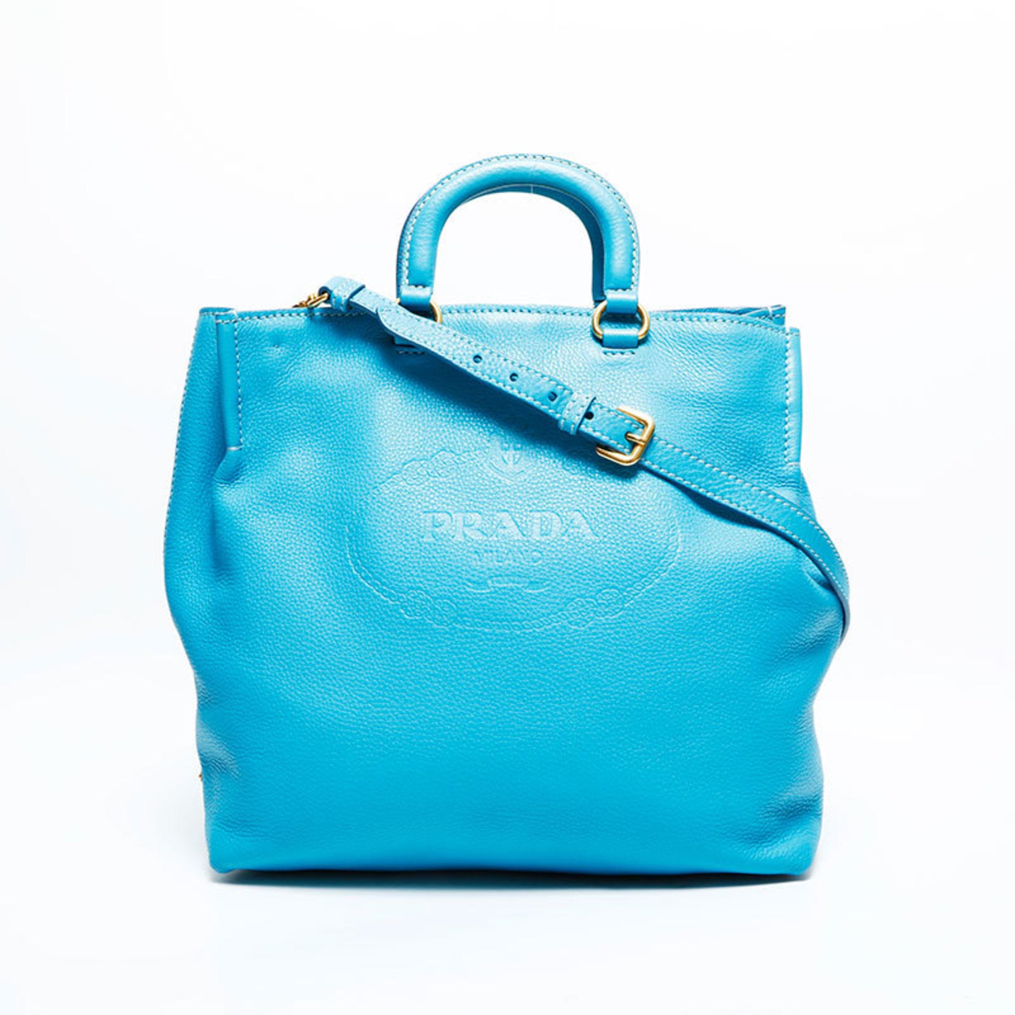 Prada Blue Leather Handbag (Pre-Owned)