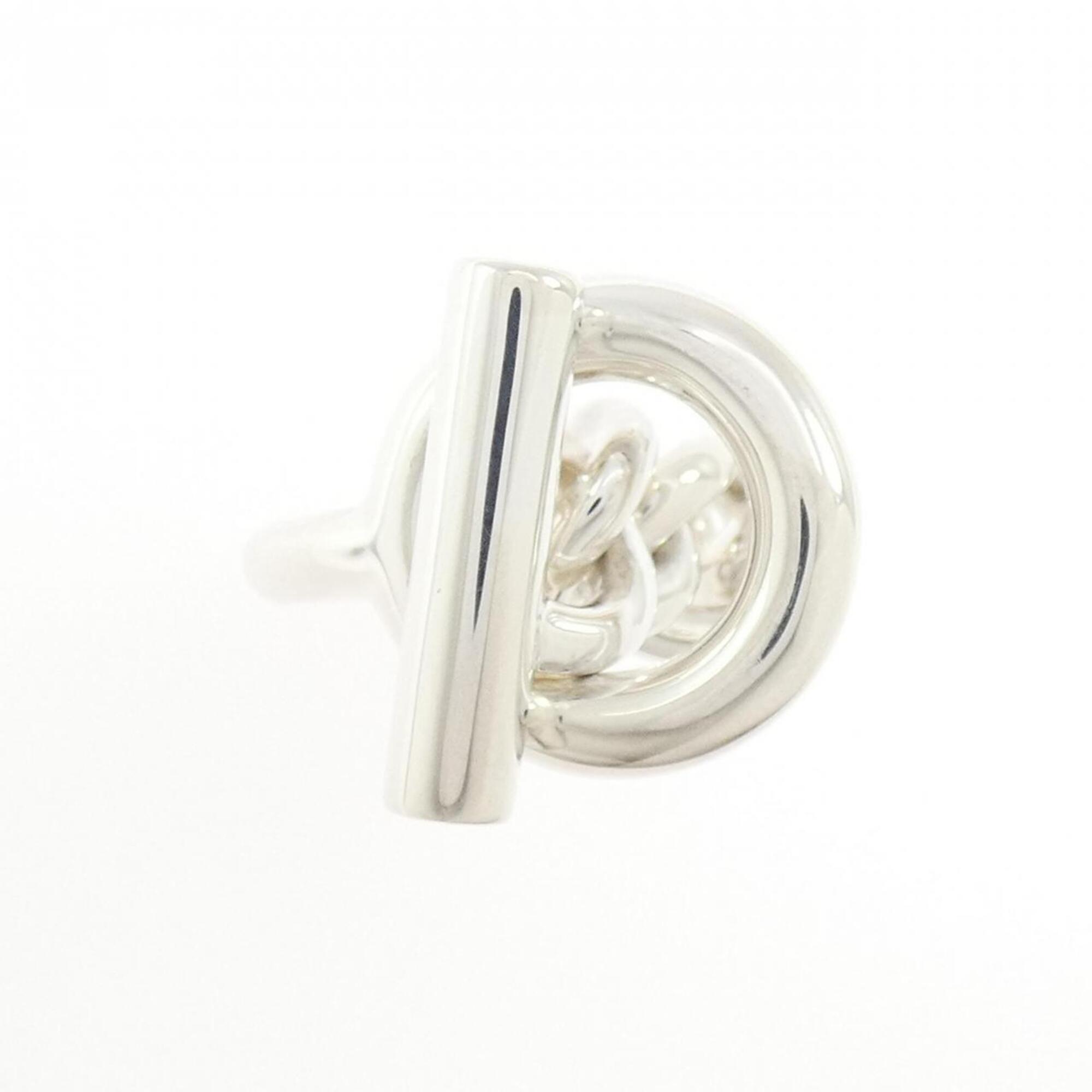 Hermes Silver Silver 925 Band Ring (Pre-Owned)