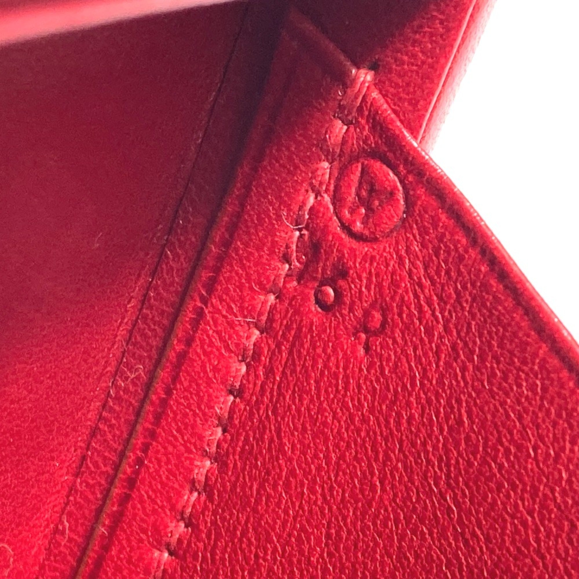 Hermes Red Leather Handbag (Pre-Owned)