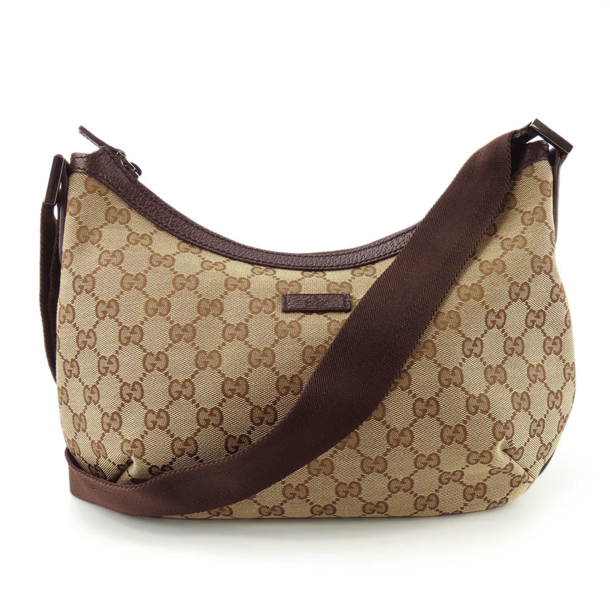 Gucci Gg Canvas Beige Brown Gg Canvas Shoulder Bag (Pre-Owned)