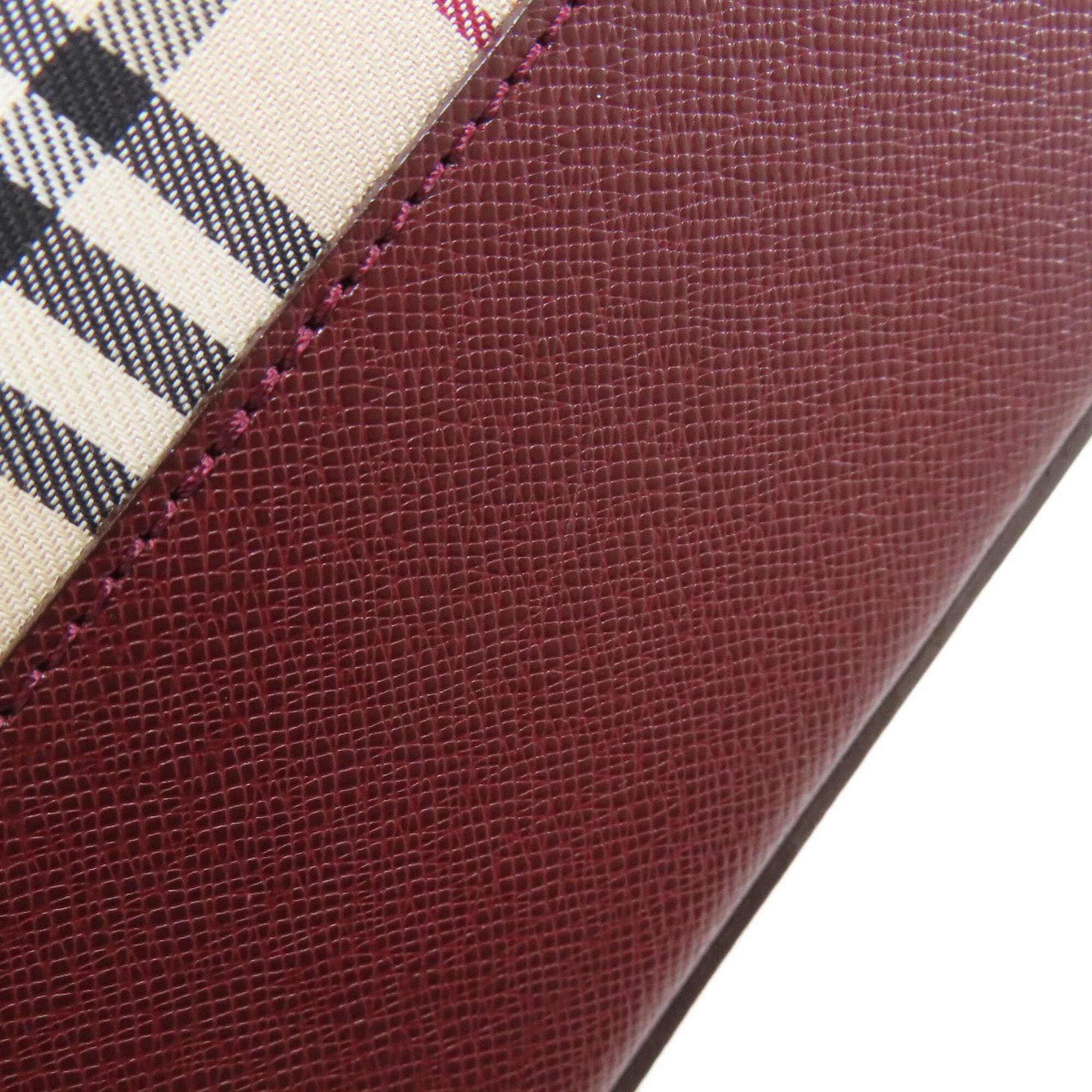 Burberry Beige Bordeaux Canvas Shoulder Bag (Pre-Owned)