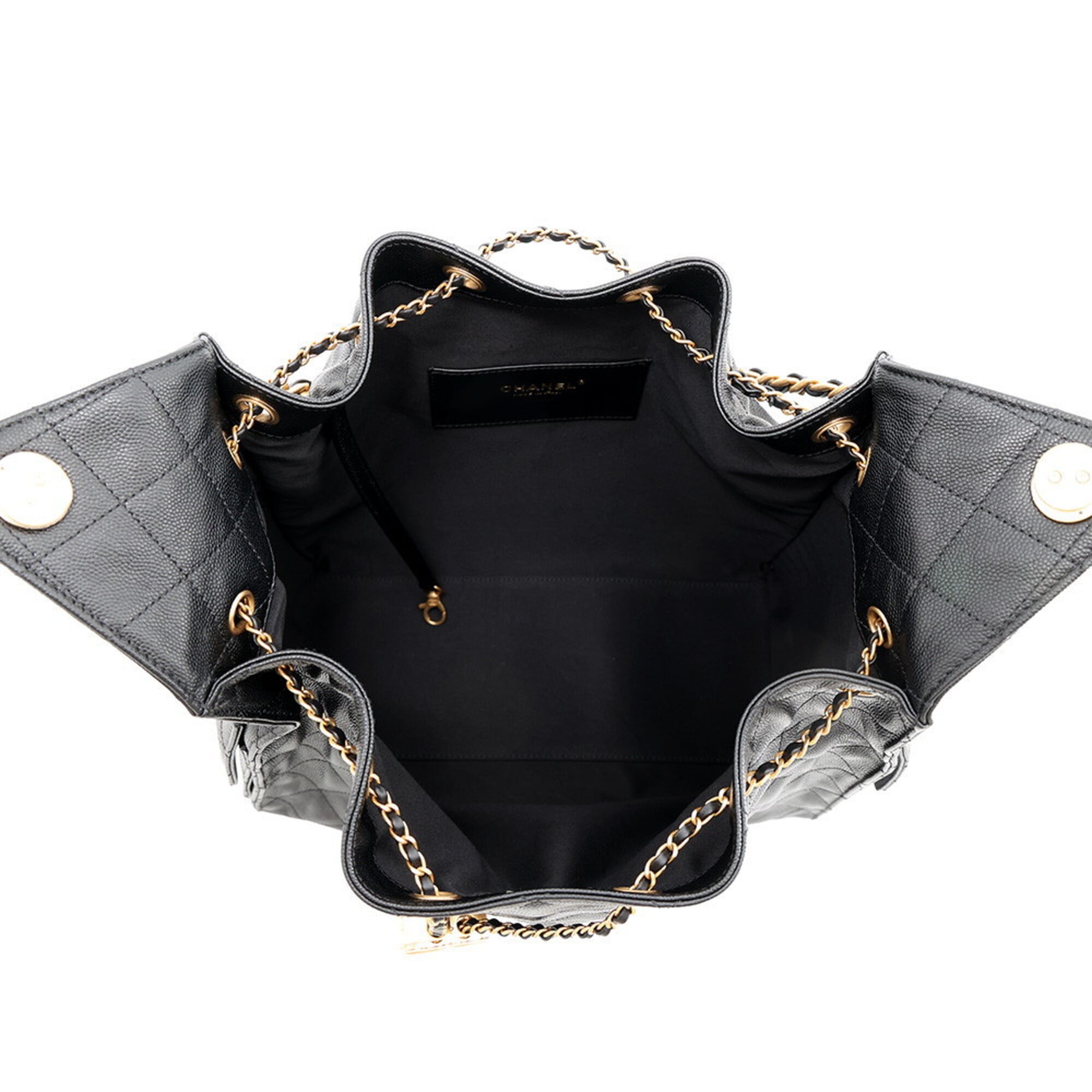 Chanel Black Grained Calfskin Shoulder Bag (Pre-Owned)