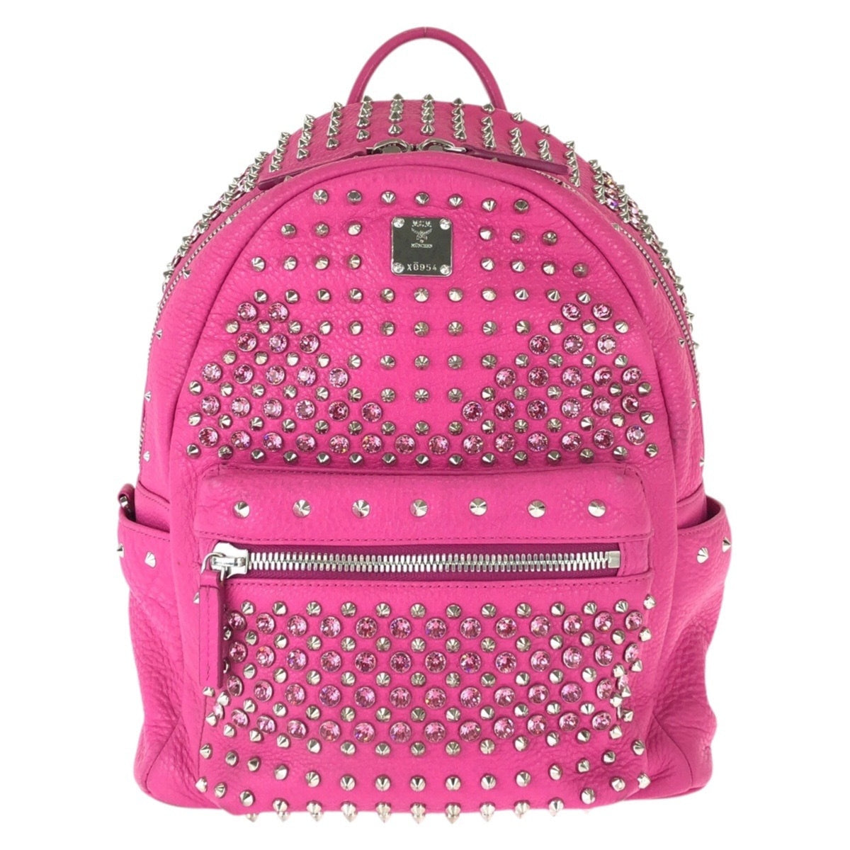 Mcm Pink Leather Rhinestone Backpack (Pre-Owned)