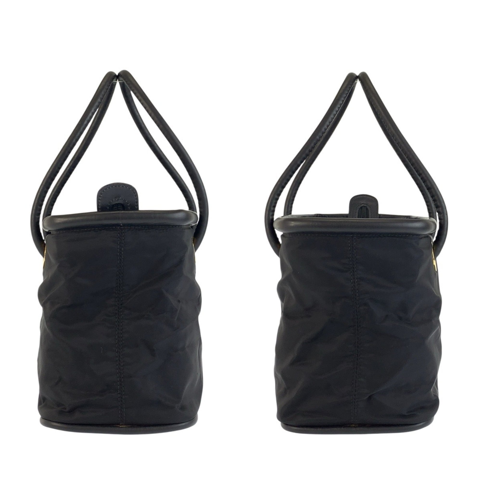 Celine Black Nylon Leather Handbag Tote Bag (Pre-Owned)