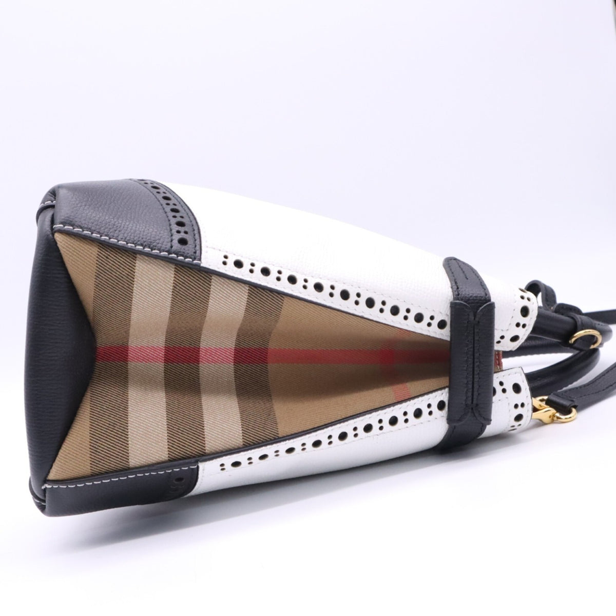 Burberry Black White Handbag Shoulder Bag (Pre-Owned)