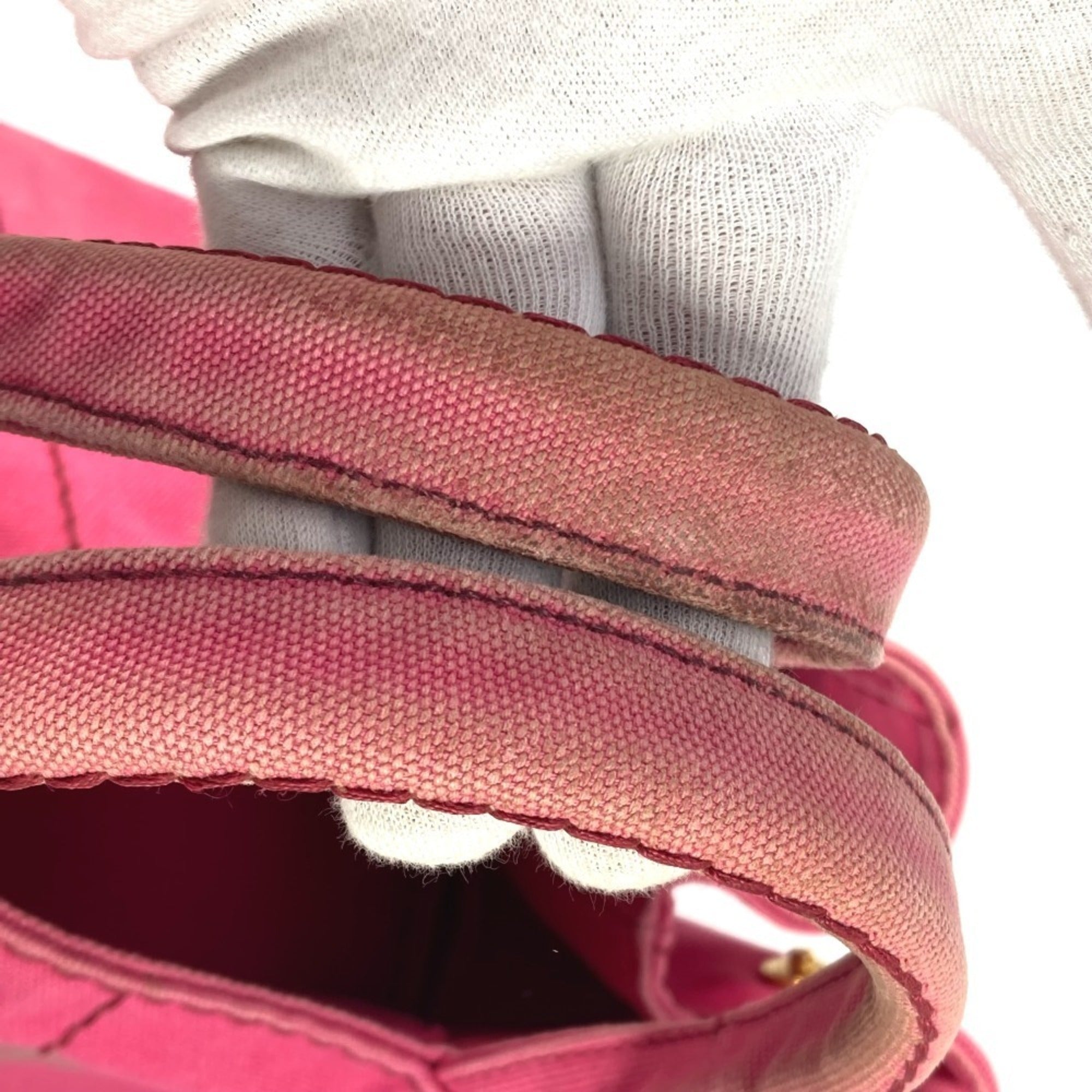 Prada Pink Canvas Handbag Tote Bag (Pre-Owned)
