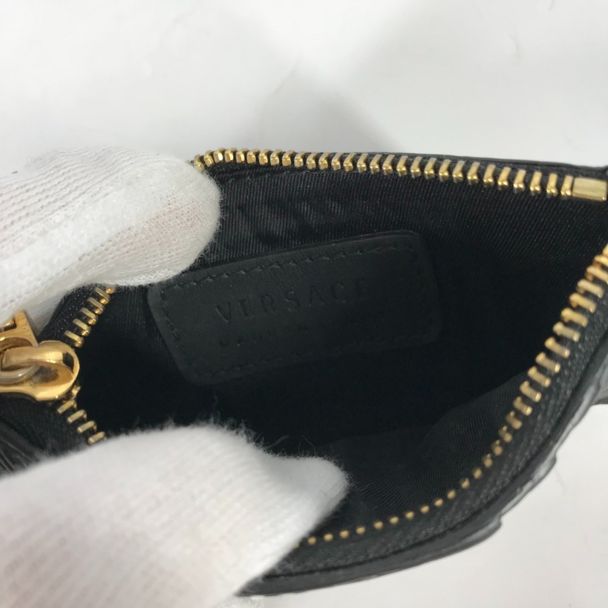 Versace Black Leather Long Wallet (Bi-Fold) (Pre-Owned)