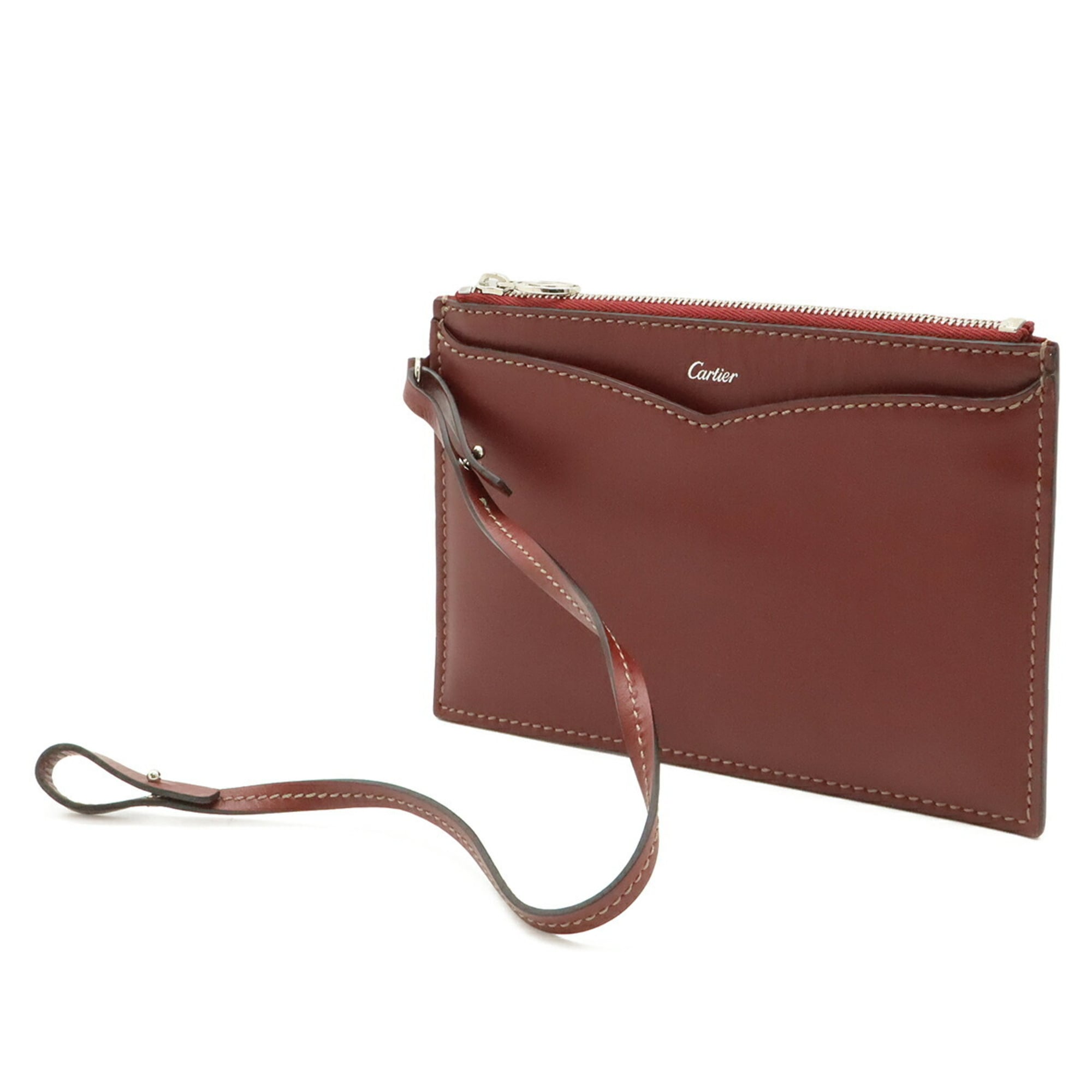 Cartier Happy Birthday Bordeaux Leather Shoulder Bag Tote Bag (Pre-Owned)